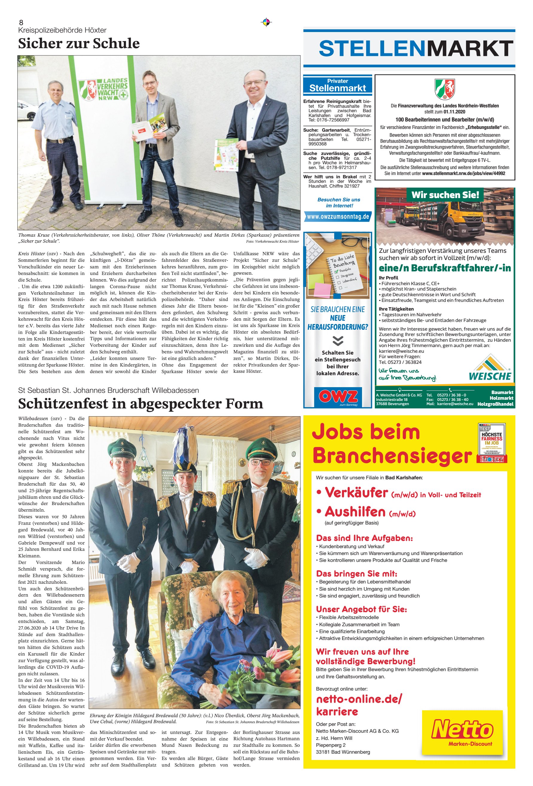 STELLENMARKT Schützenfest abgespeckter
