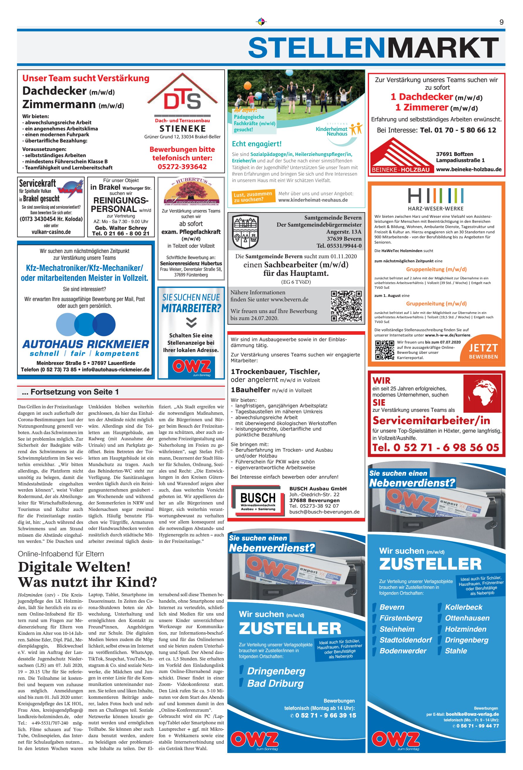 STELLENMARKT Digitale Welten