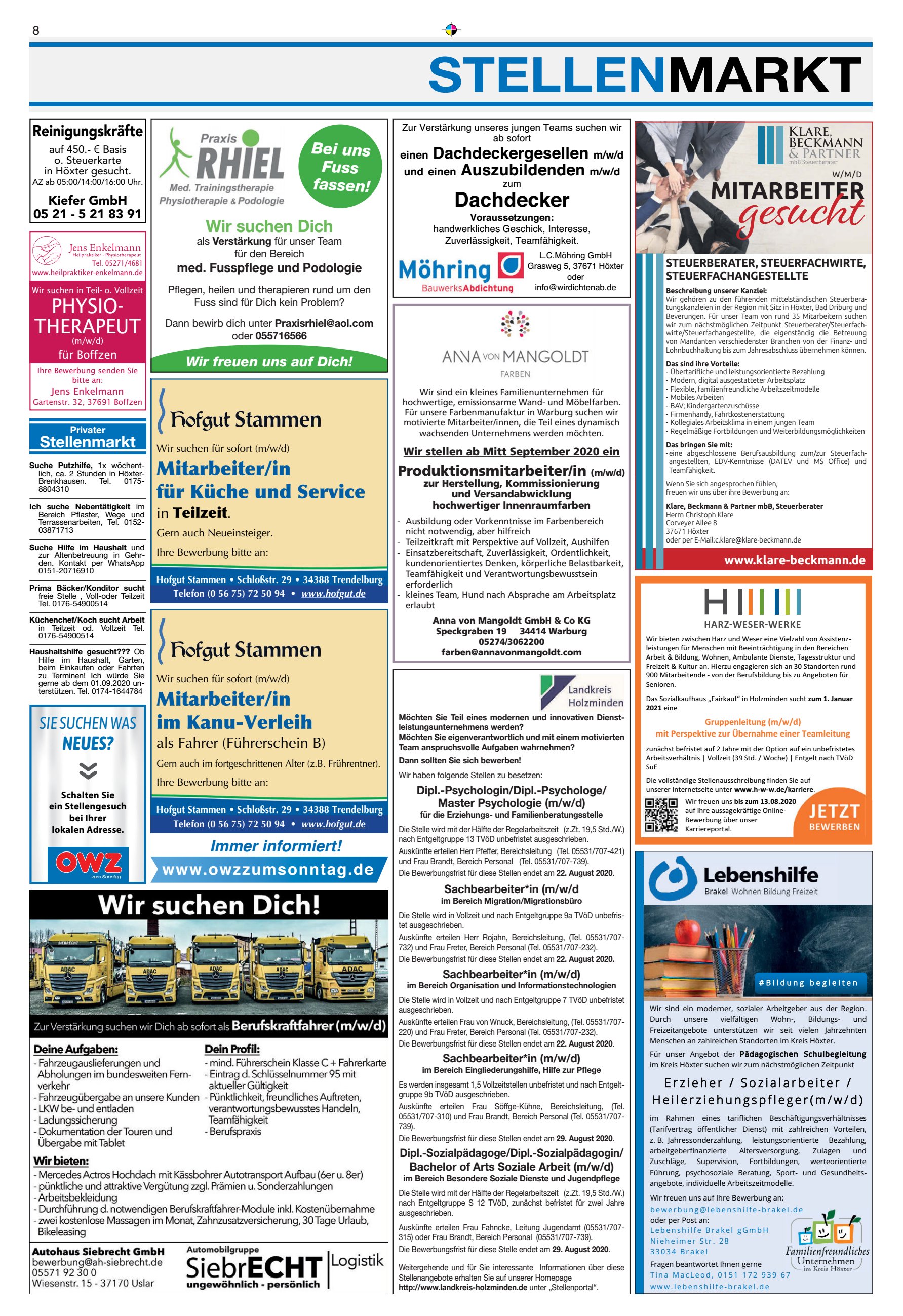 STELLENMARKT Dachdecker gesucht