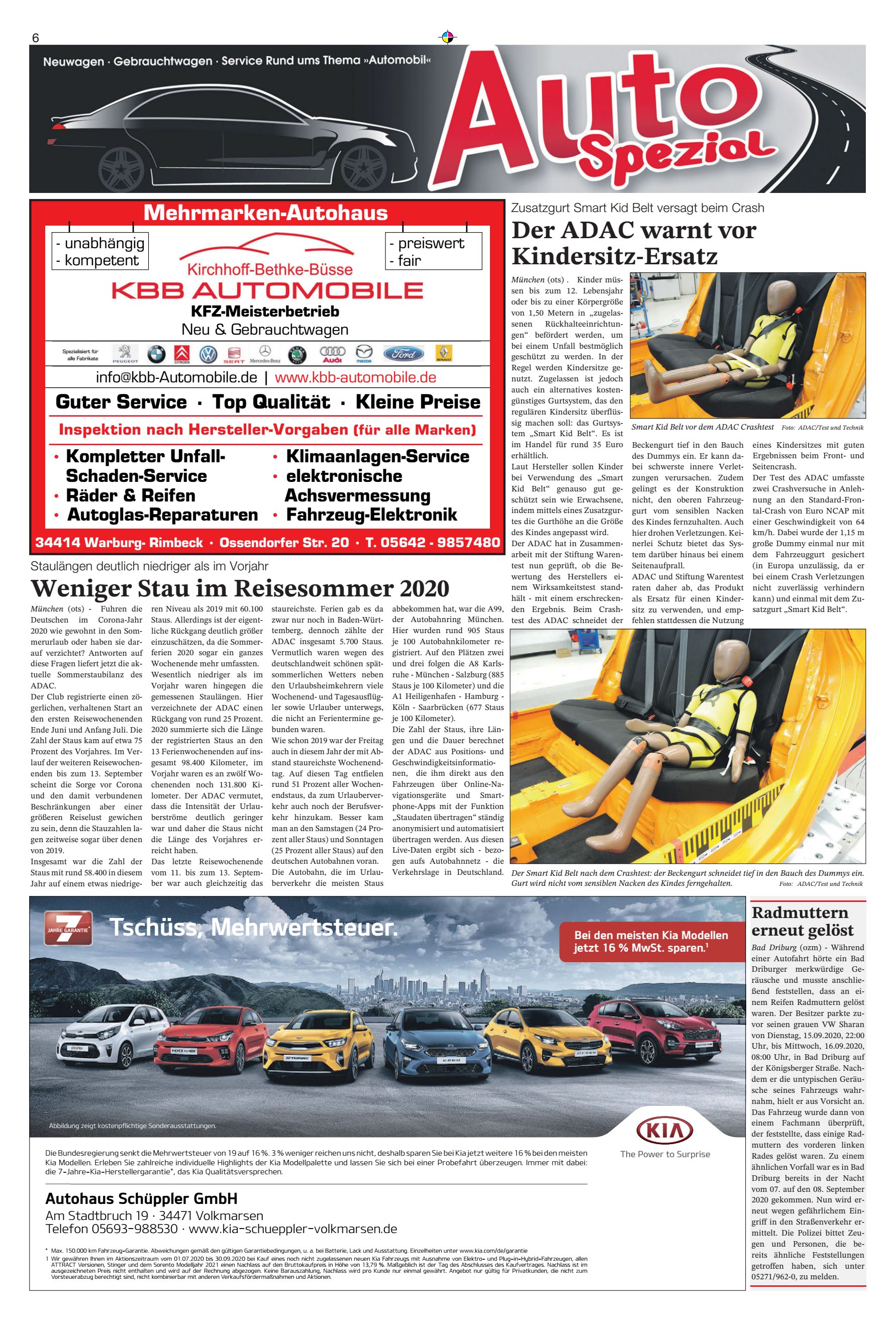 ADAC warnt Kindersitz-Ersatz