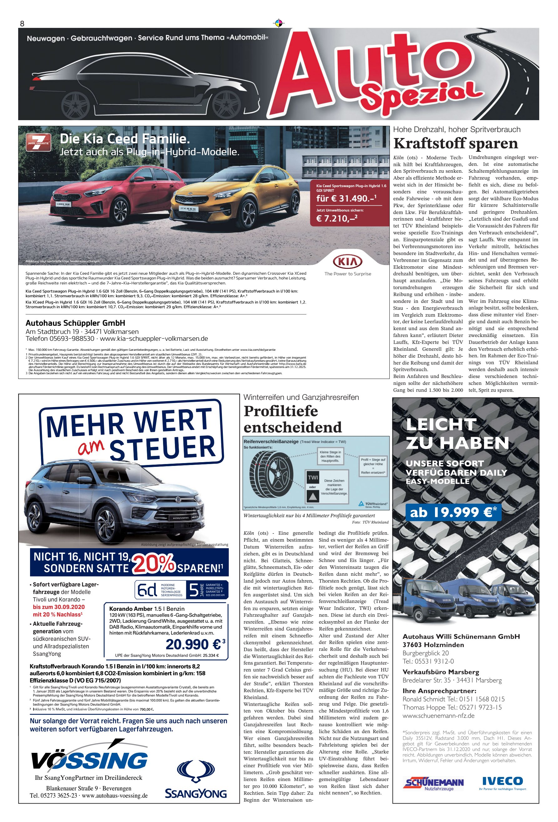 Kraftstoff sparen Profiltiefe