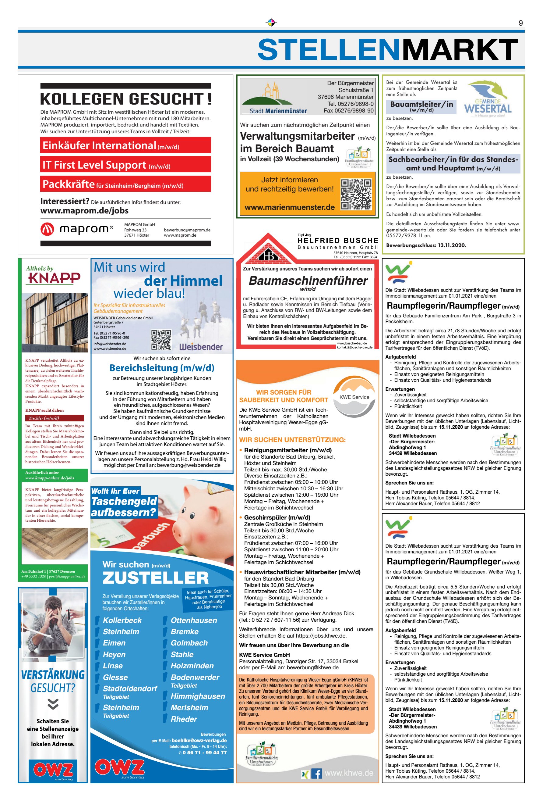STELLENMARKT Himmel Verwaltungsm