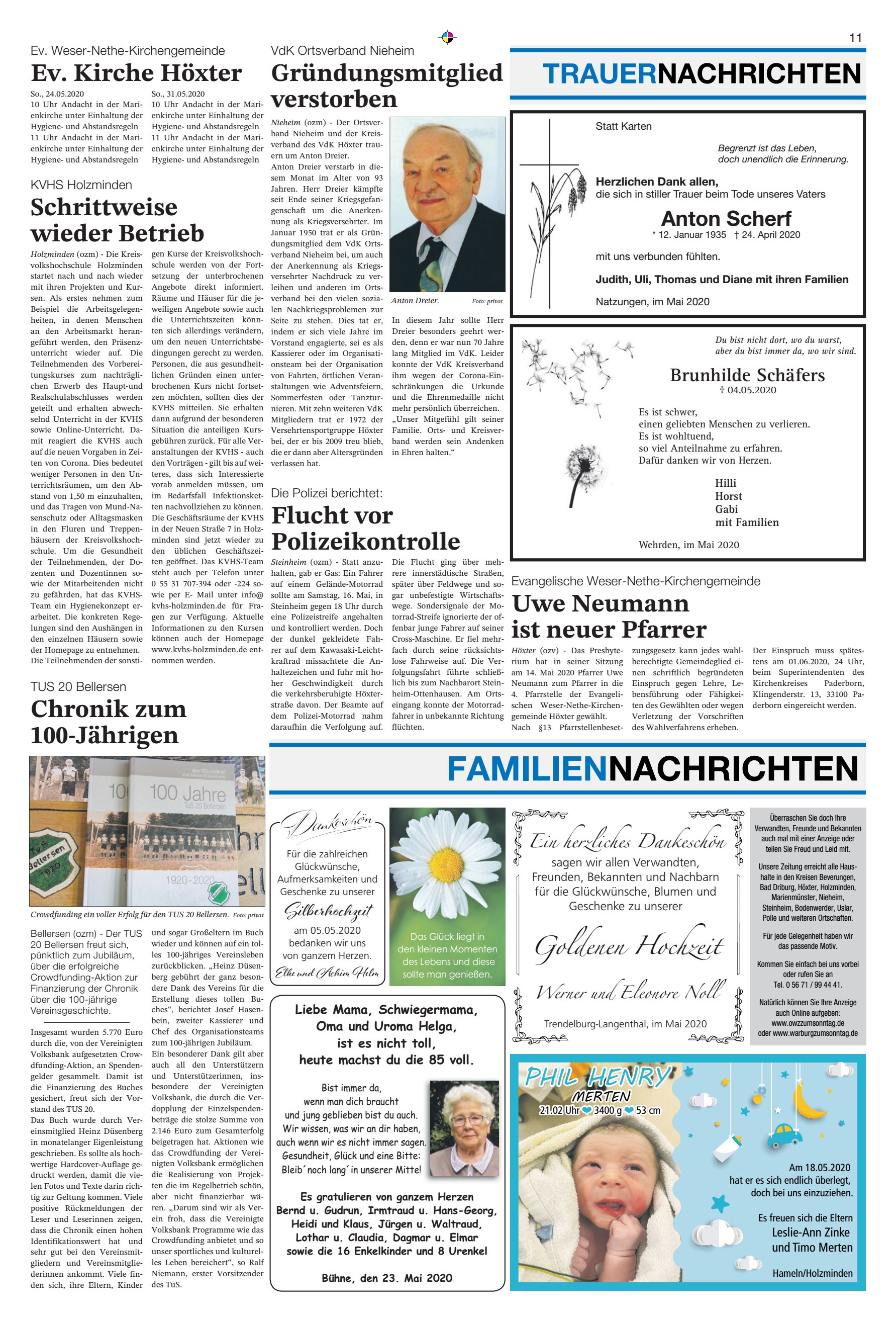FAMILIENNACHRICHTEN TRAUERNACHRICHTEN Gründungsmitglied