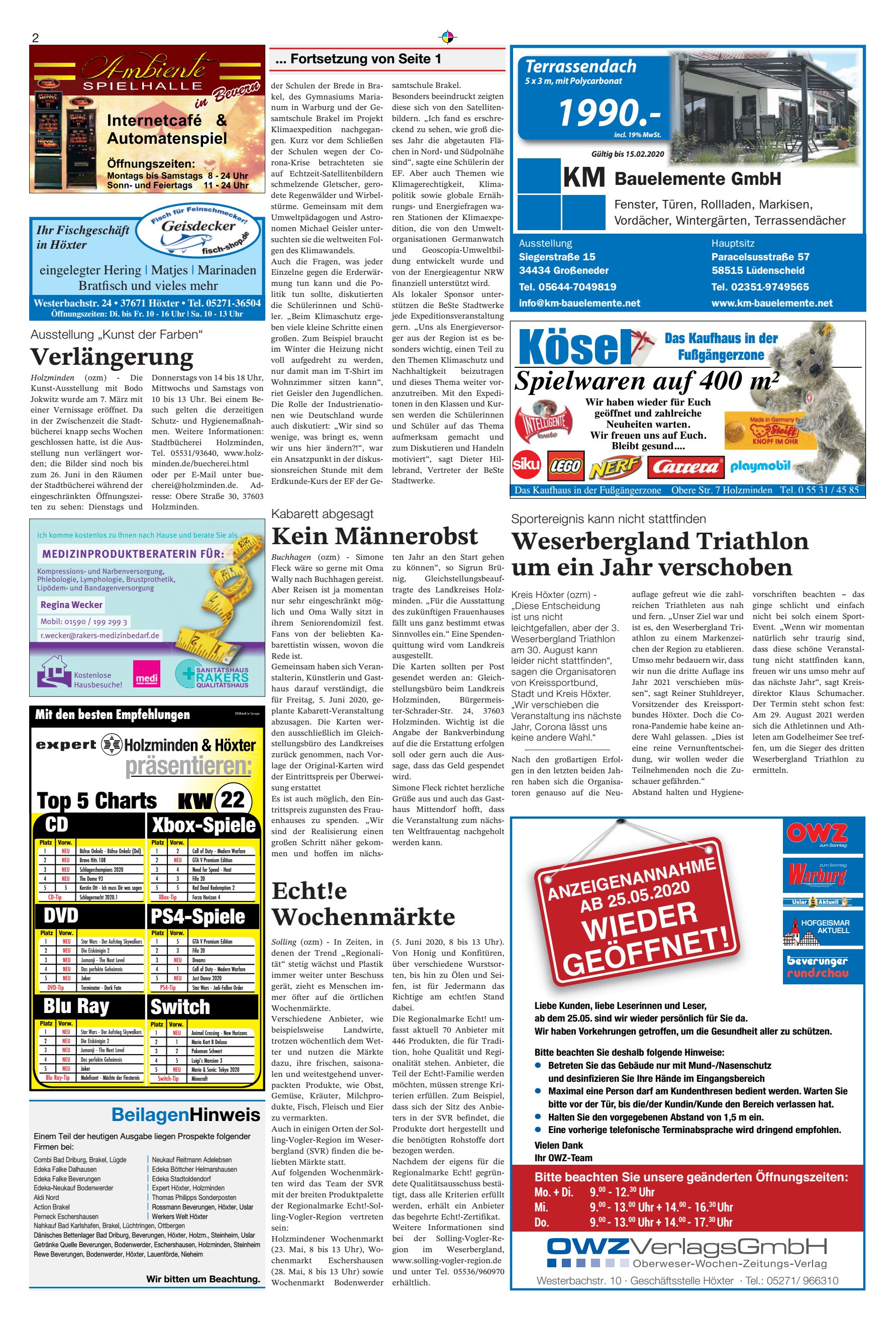 WIEDER GEÖFFNET Verlängerung