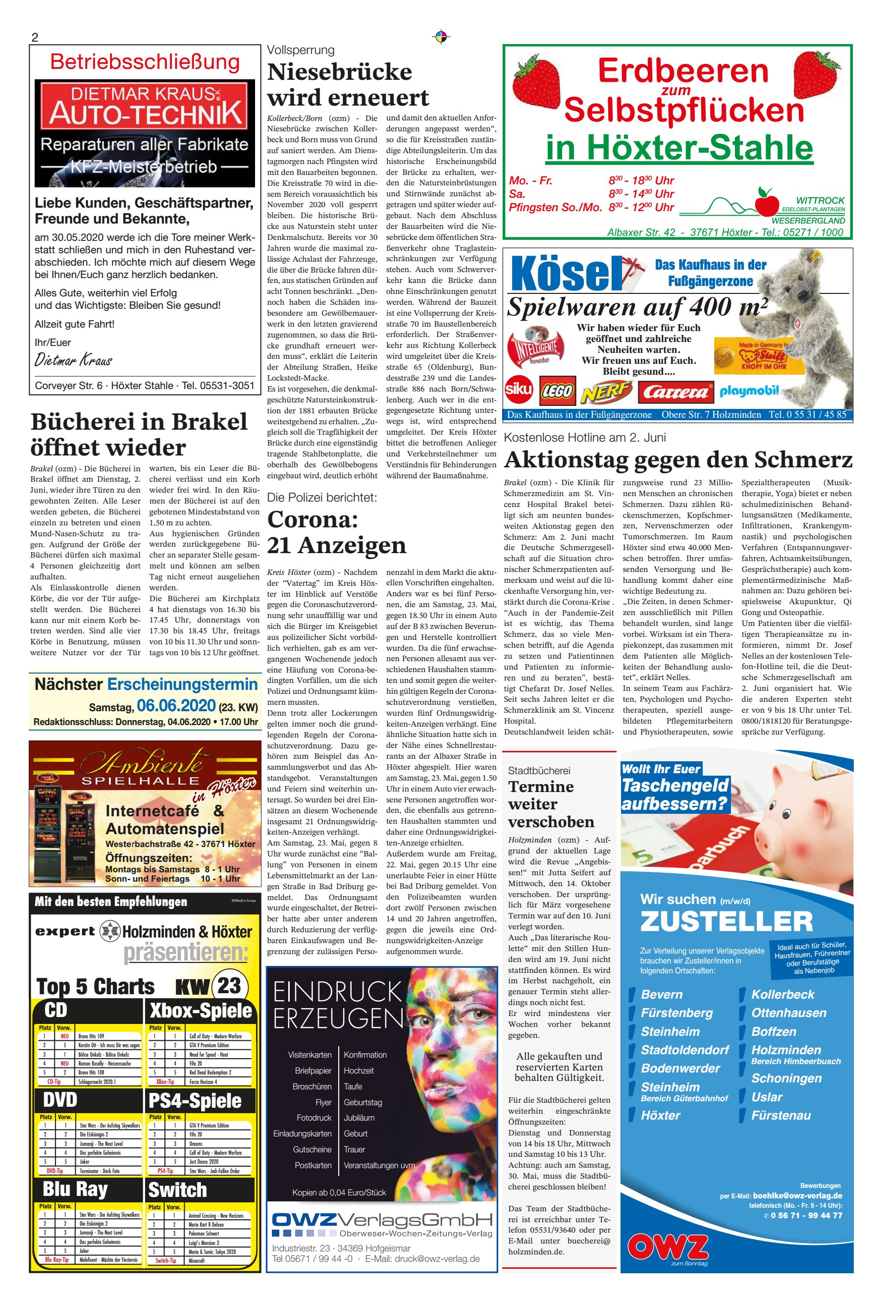 Bücherei Brakel öffnet