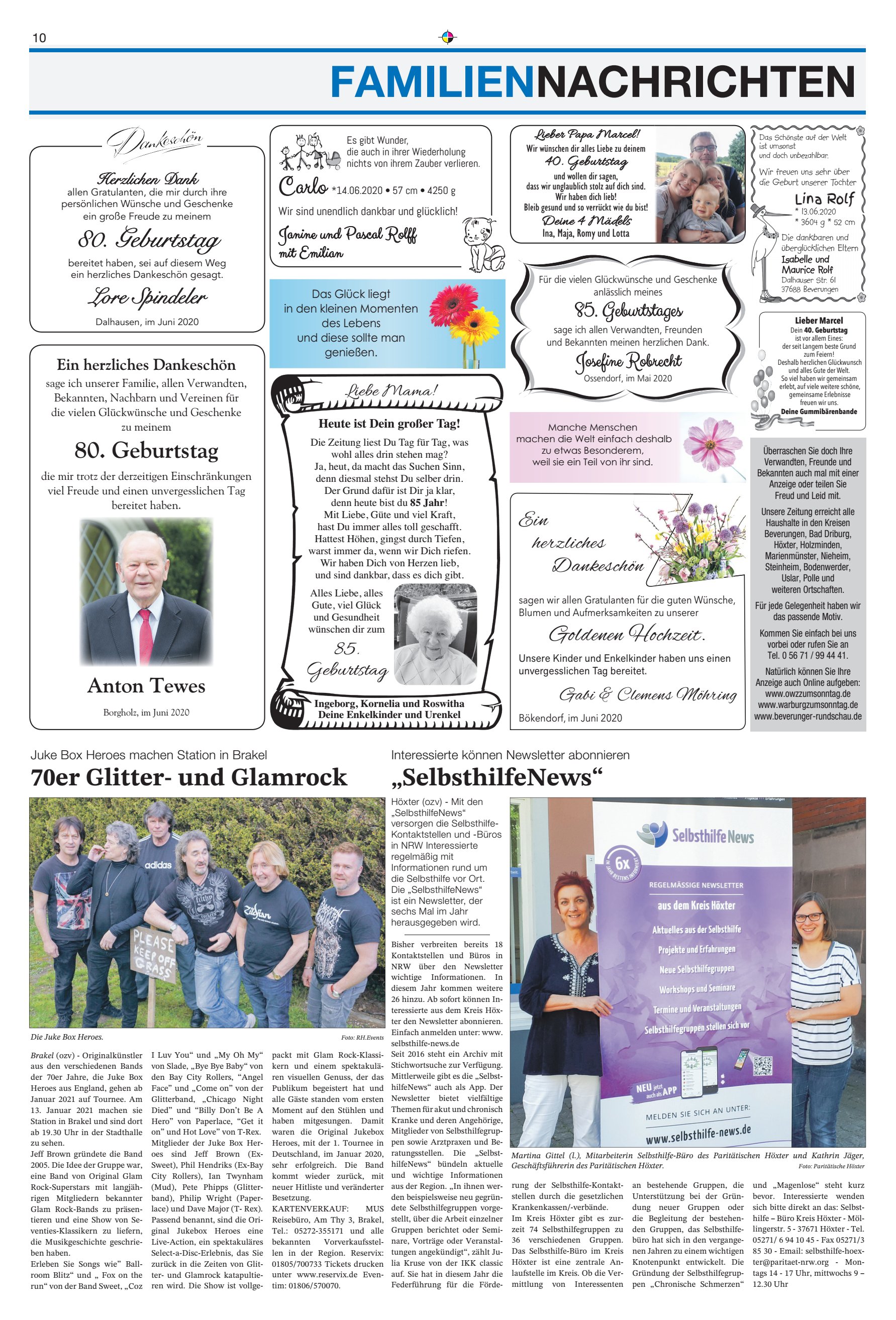 FAMILIENNACHRICHTEN SelbsthilfeNews Glitter-
