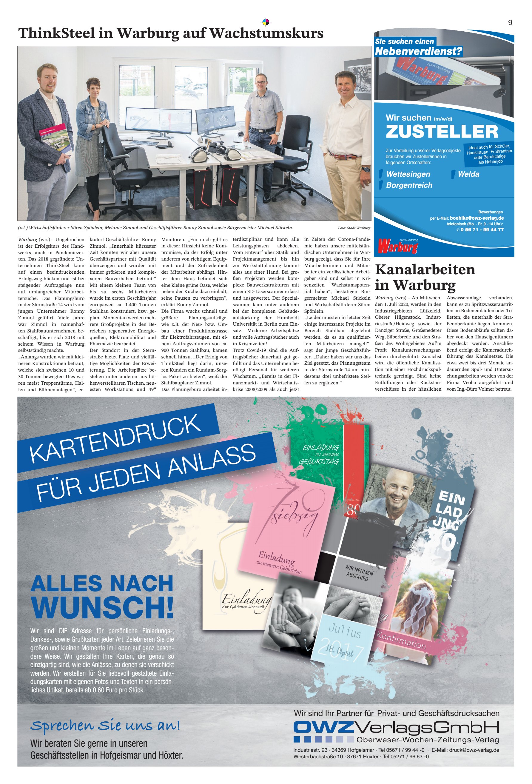 Sprechen Kanalarbeiten Warburg