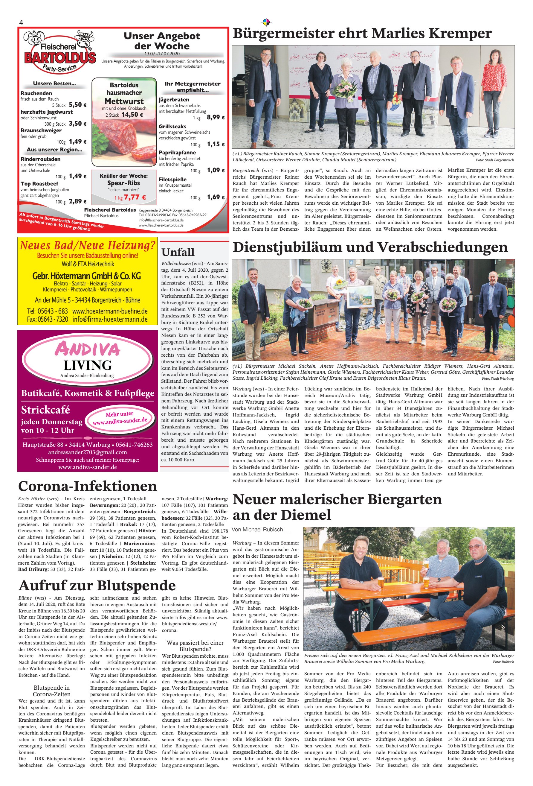 Dienstjubiläum Verabschiedungen Bürgermeister