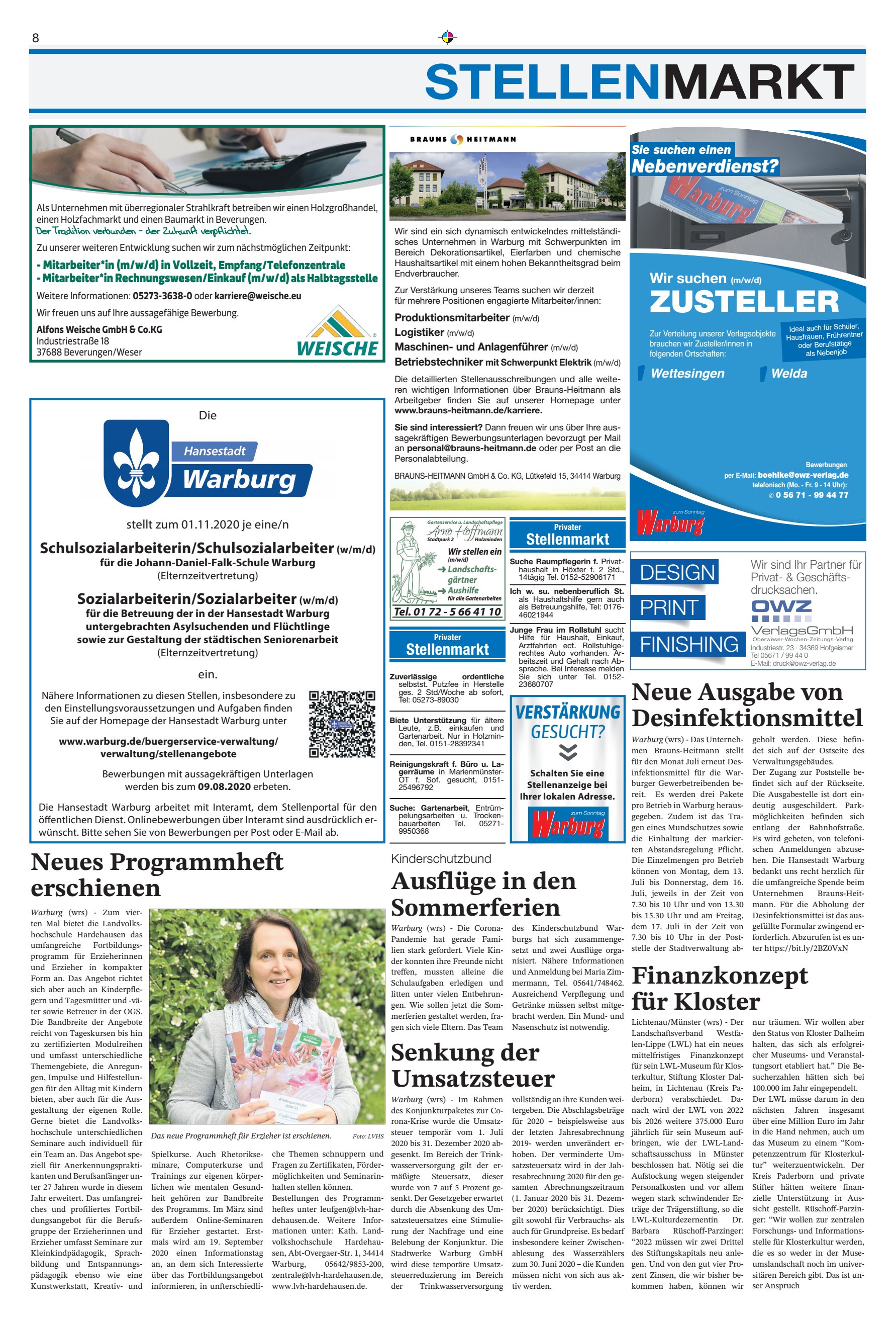 STELLENMARKT Ausflüge Sommerferien