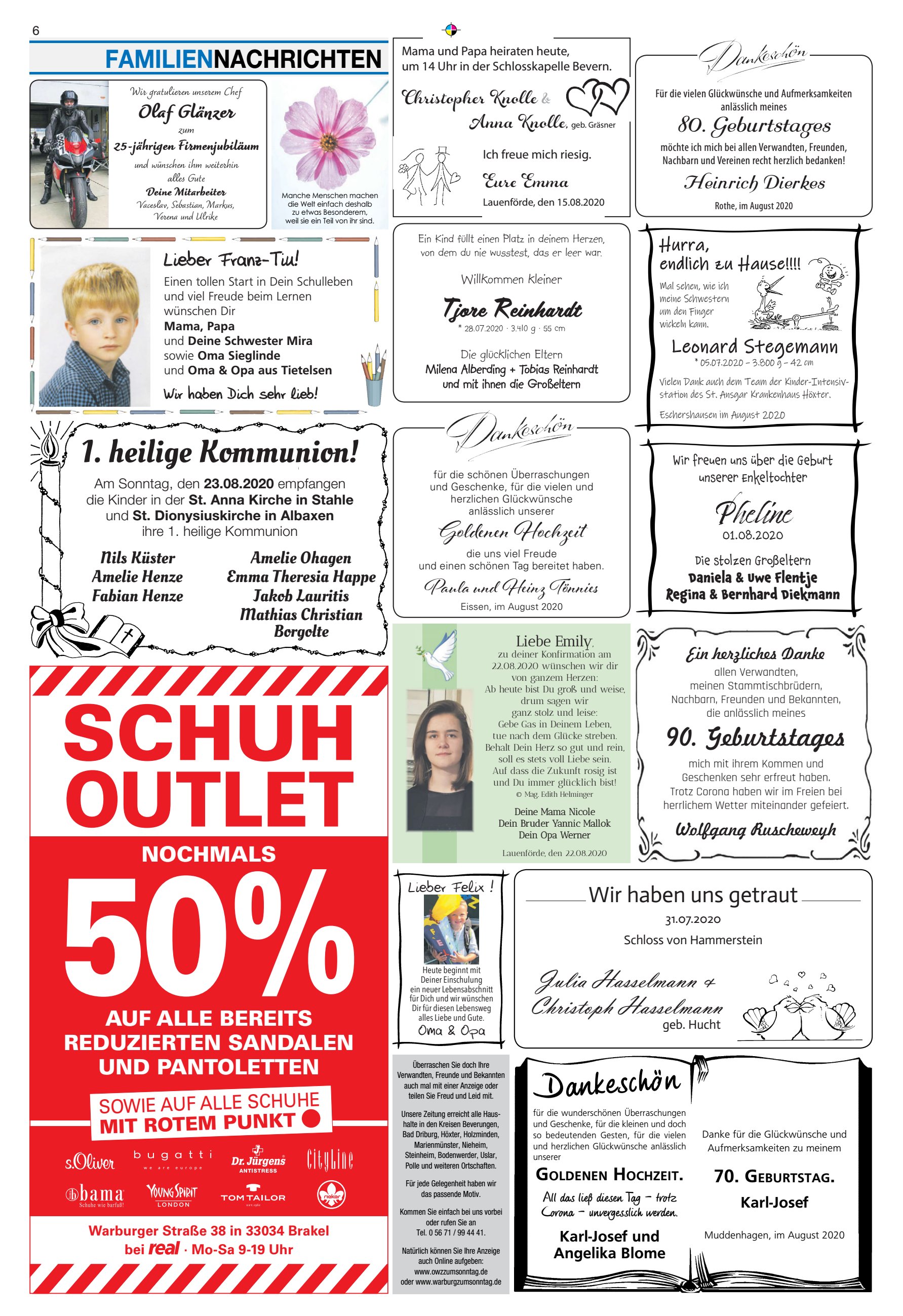 SCHUH OUTLET FAMILIENNACHRICHTEN
