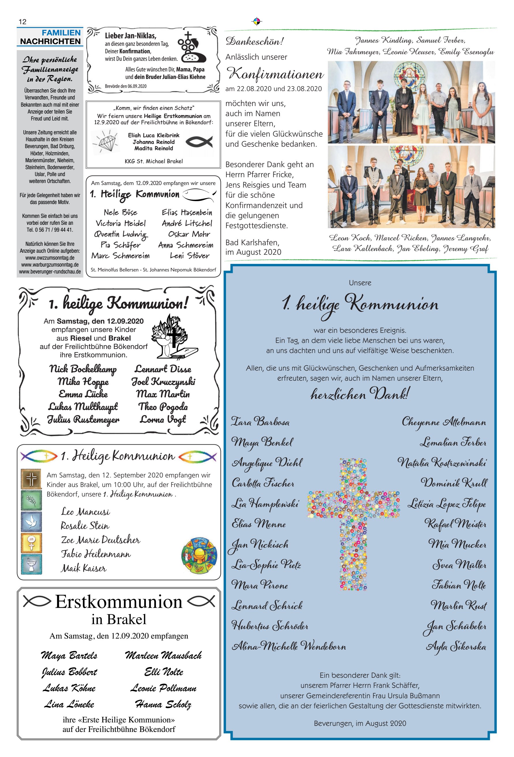 heilige Kommunion herzlichen