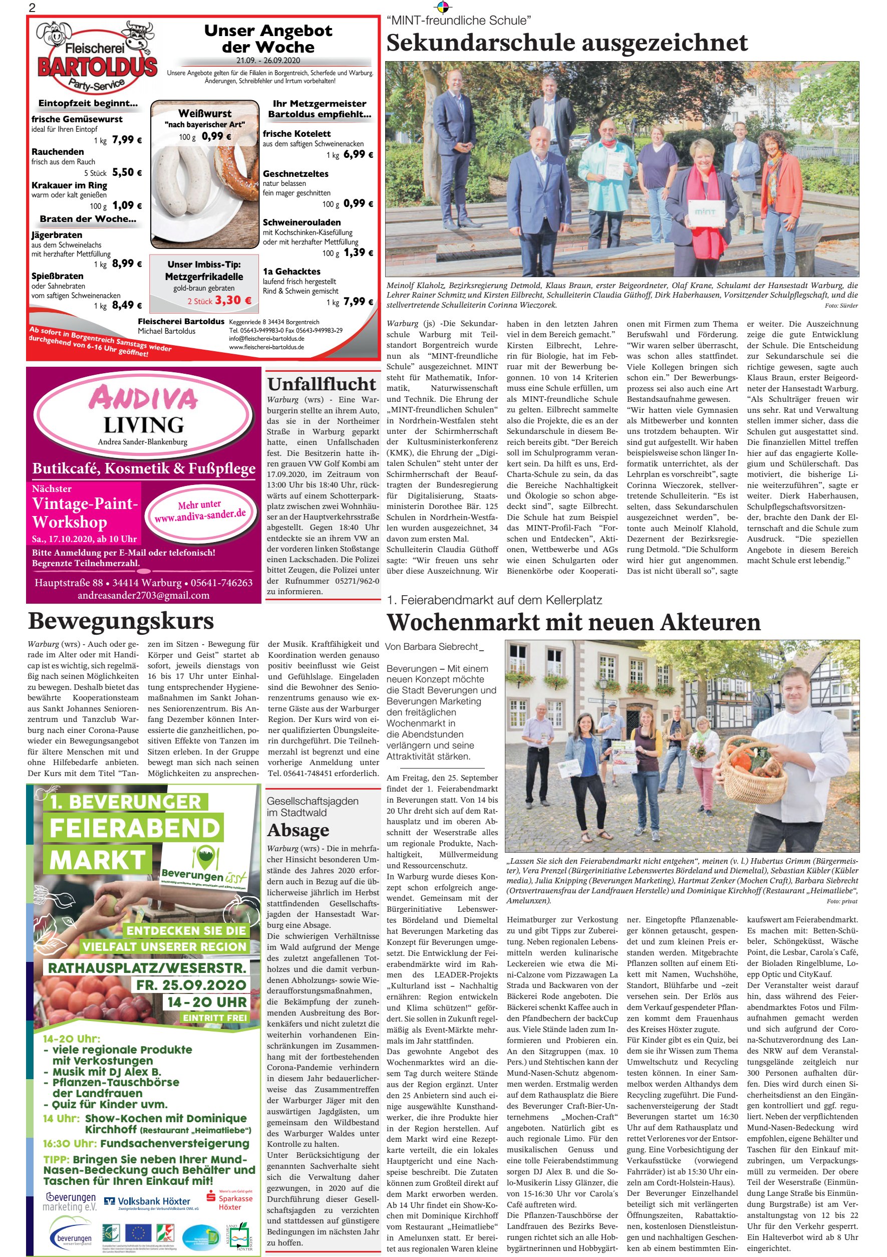 Bewegungskurs Sekundarschule ausgezeichnet