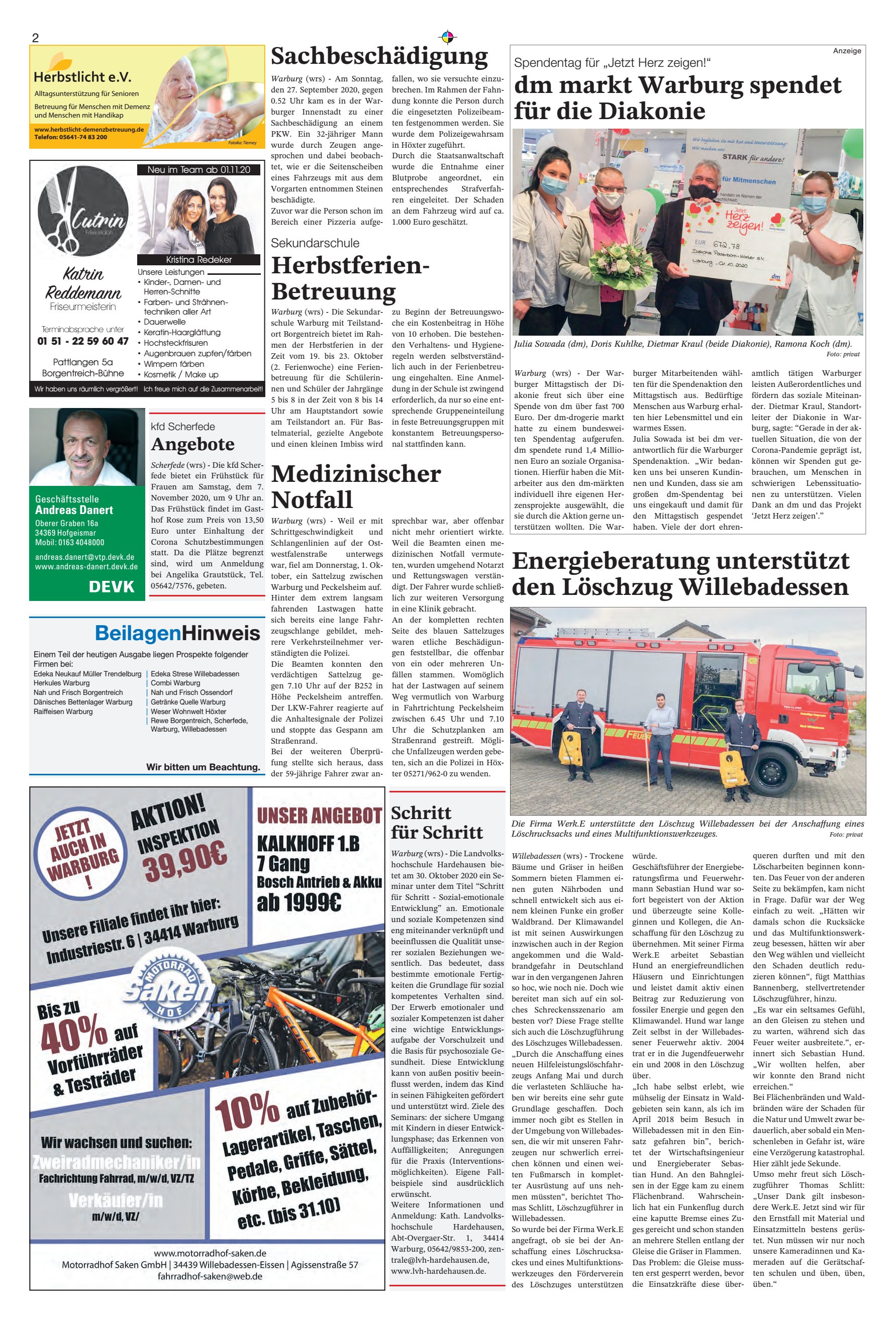 Sachbeschädigung Herbstferien- Betreuung