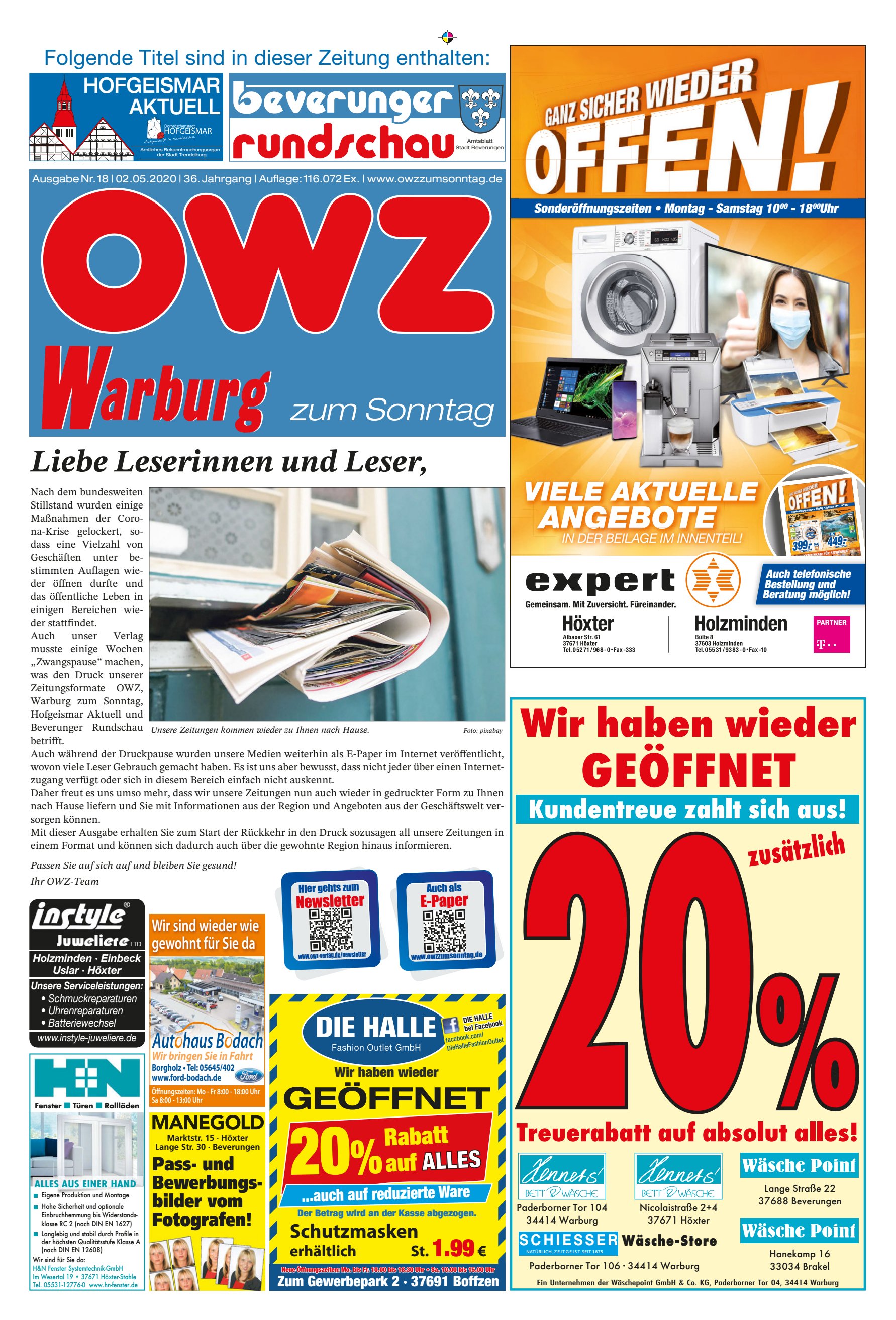 GEÖFFNET haben wieder