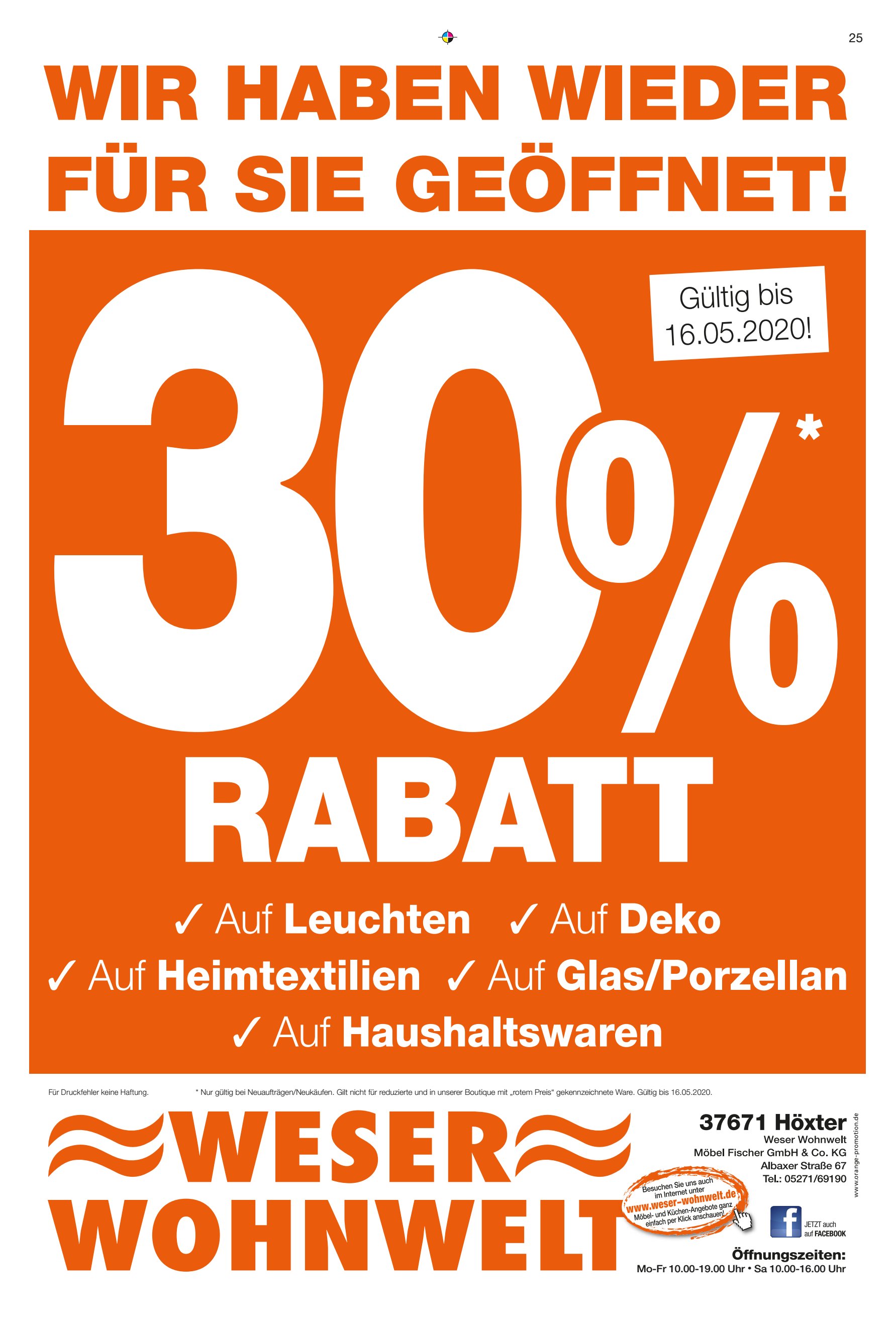 RABATT GE&Ouml;FFNET HABEN