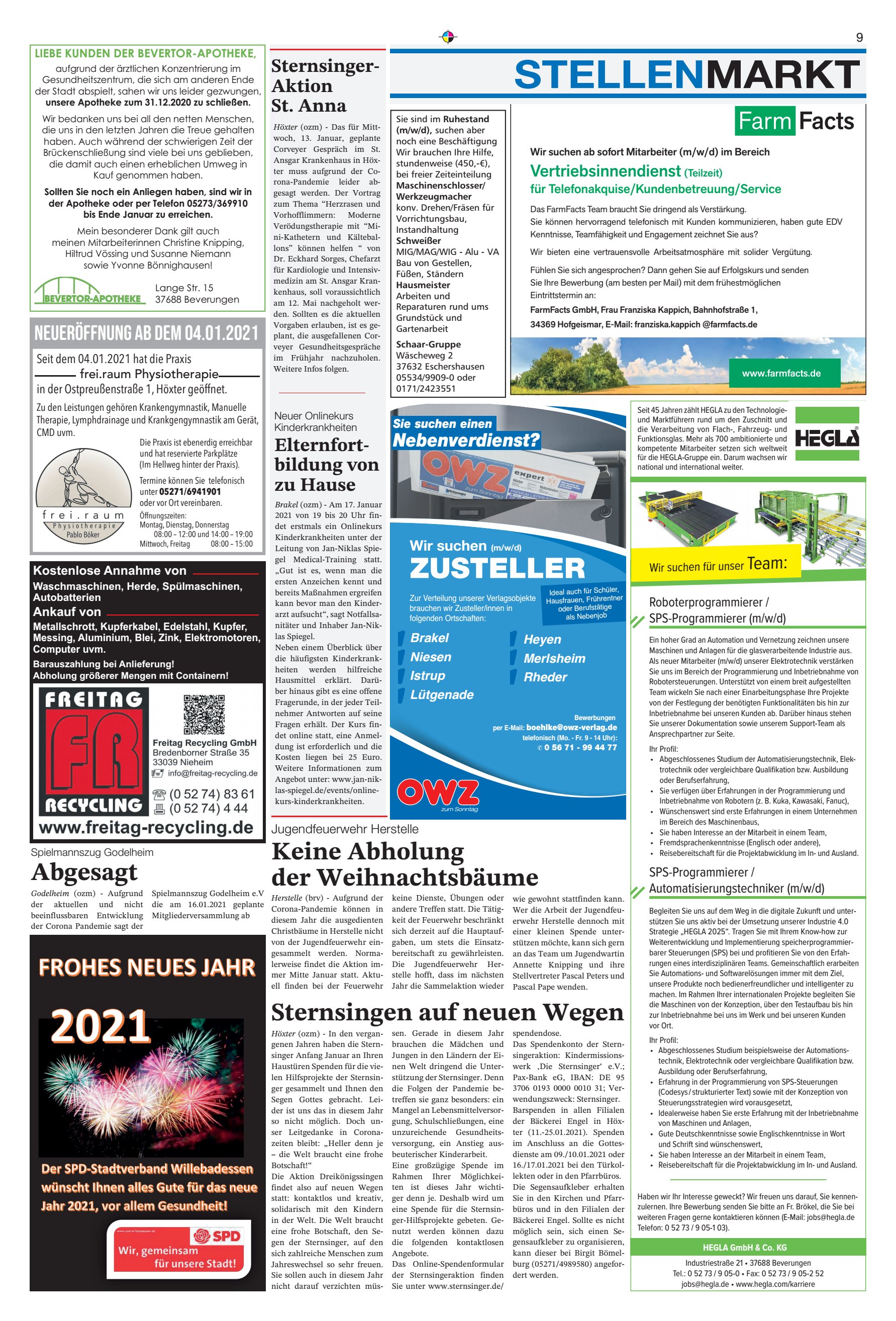 STELLENMARKT Sternsingen neuen