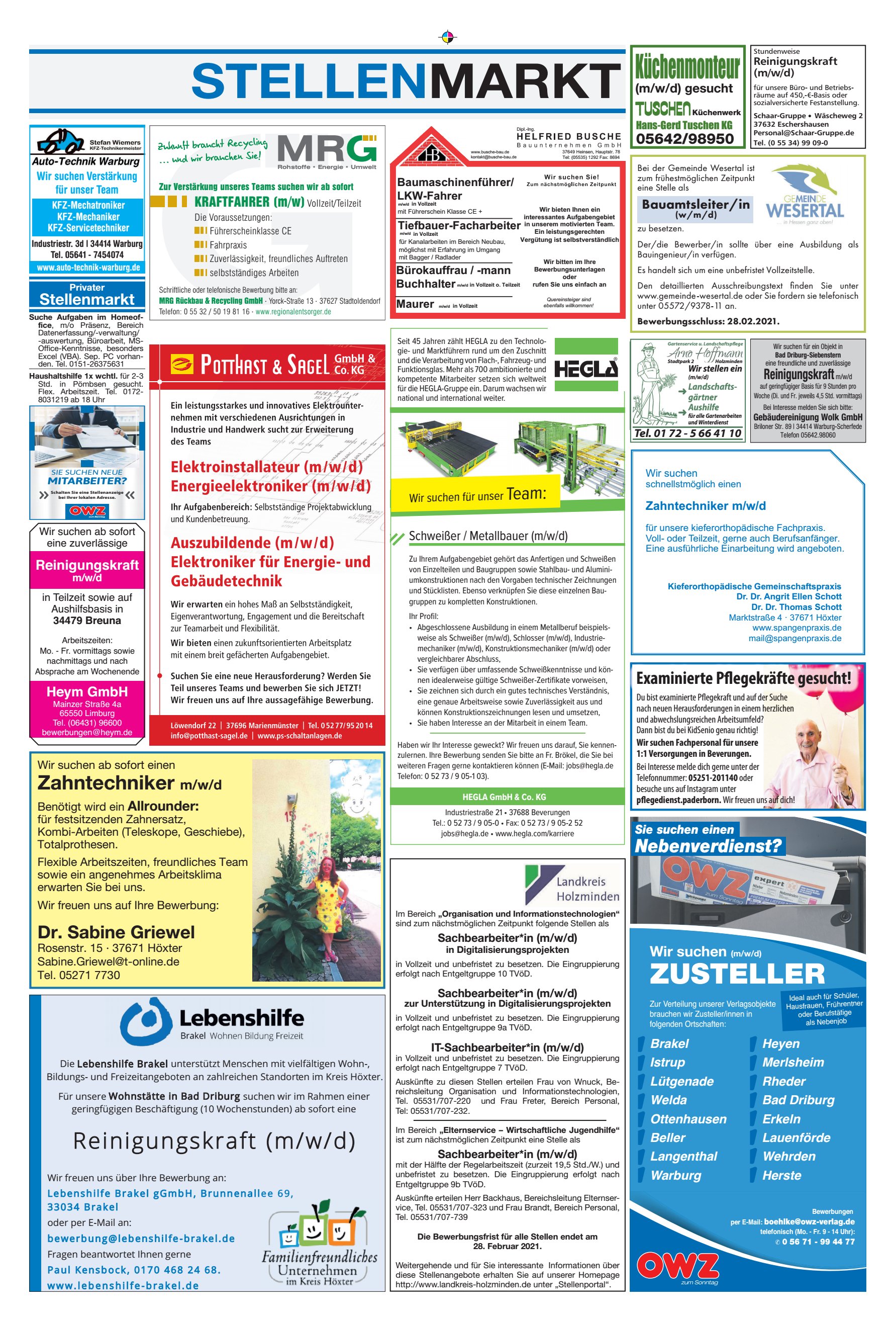 STELLENMARKT Zahntechniker Sabine