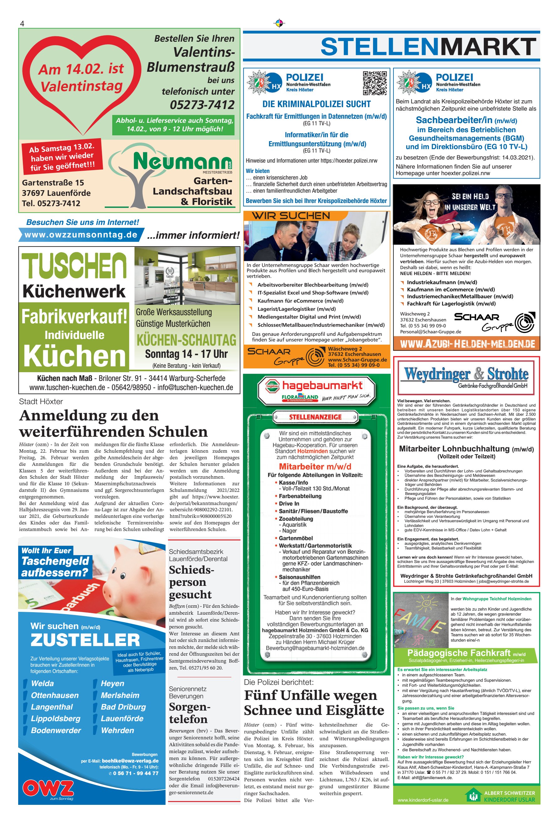 STELLENMARKT Anmeldung weiterführenden