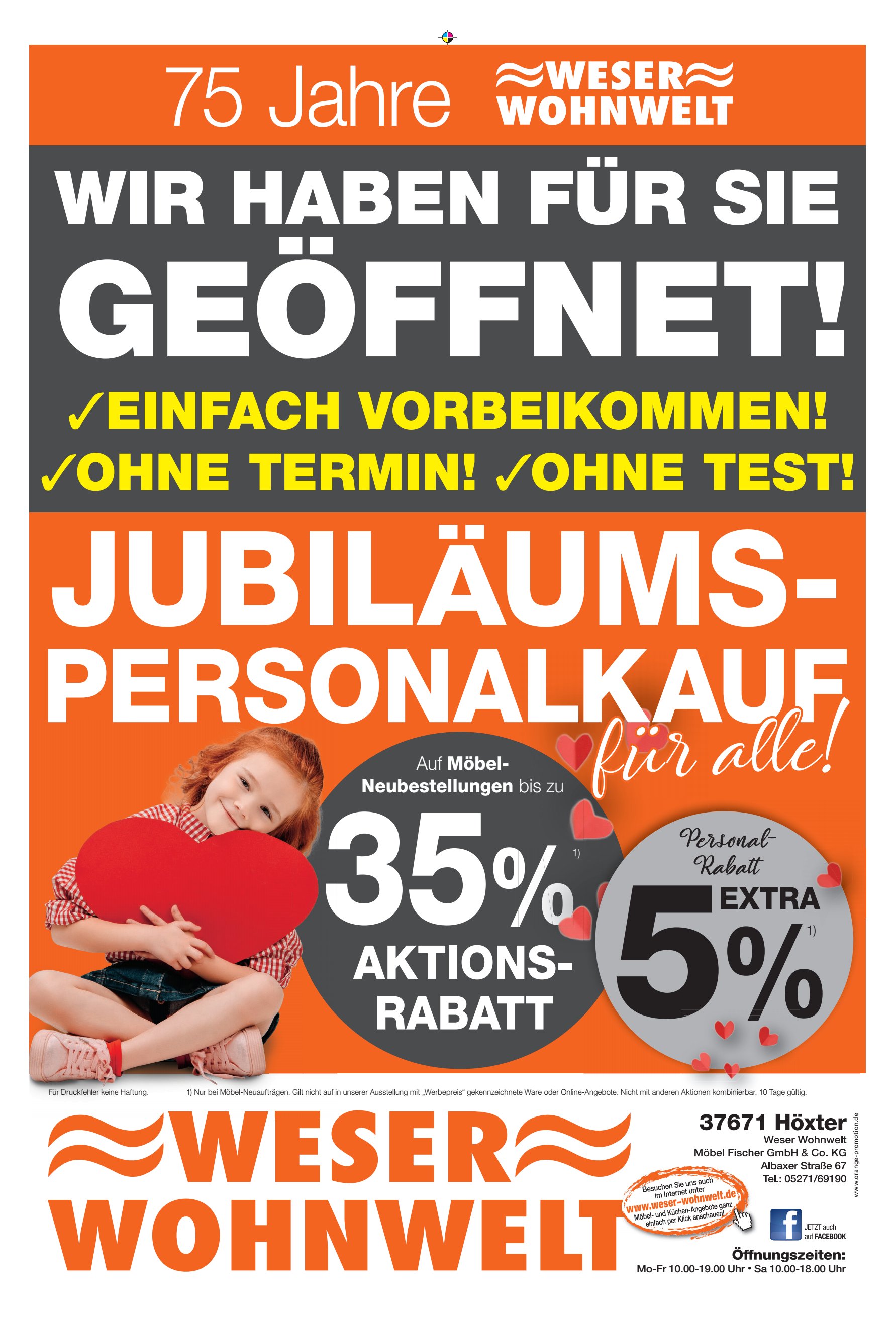 GEÖFFNET JUBILÄUMS- PERSONALKAUF