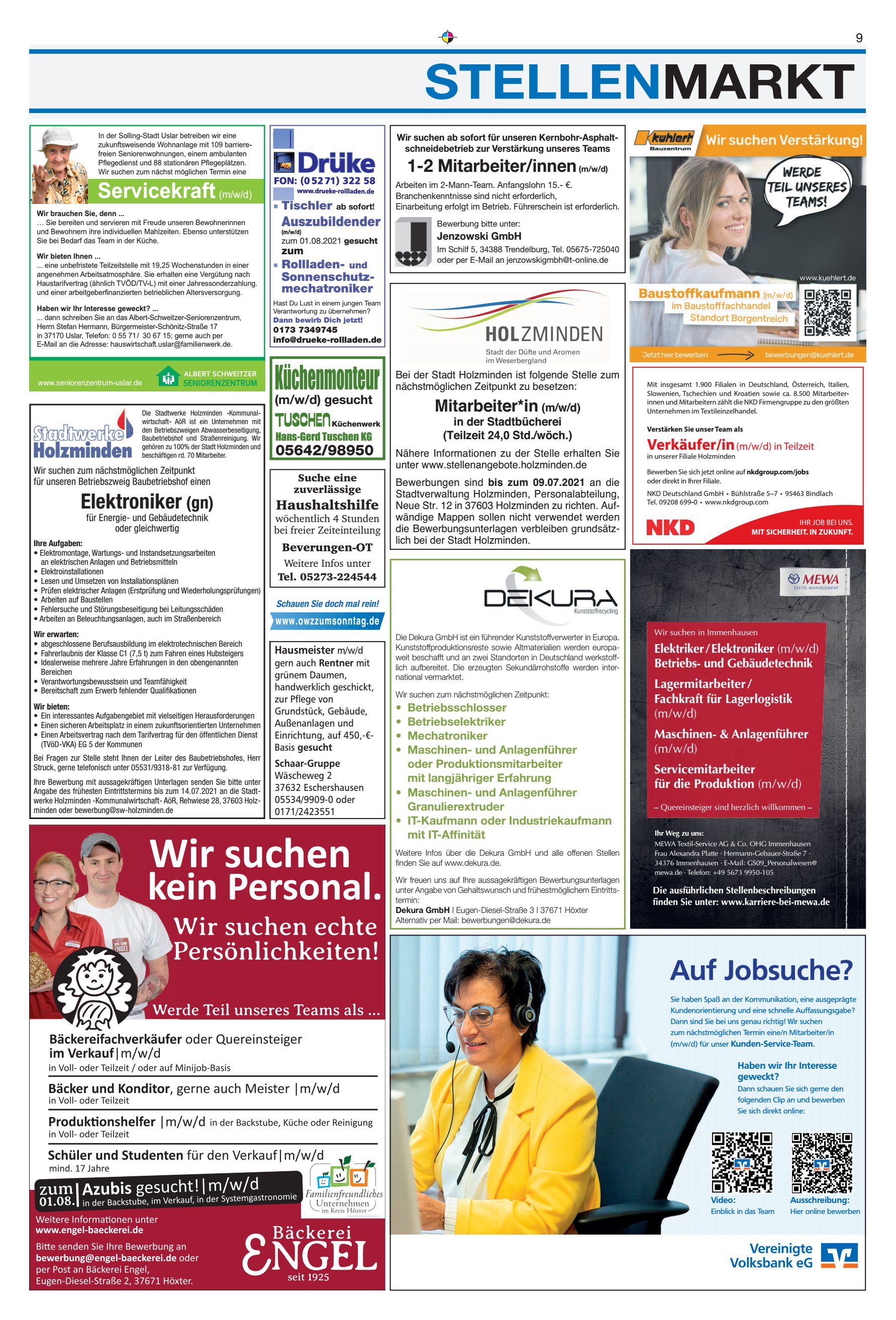 STELLENMARKT Jobsuche Mitarbeiterinnen