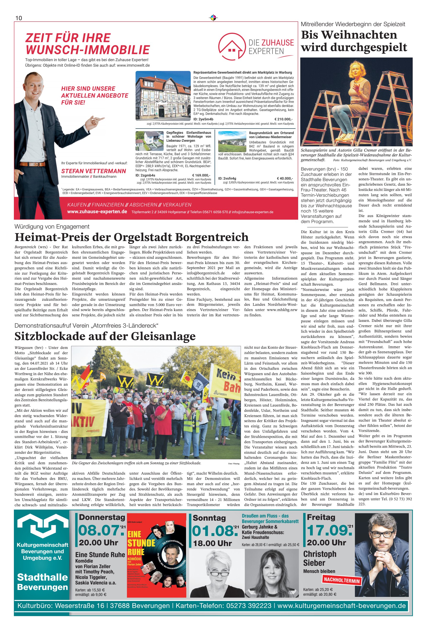 Sitzblockade Gleisanlage Heimat-Preis