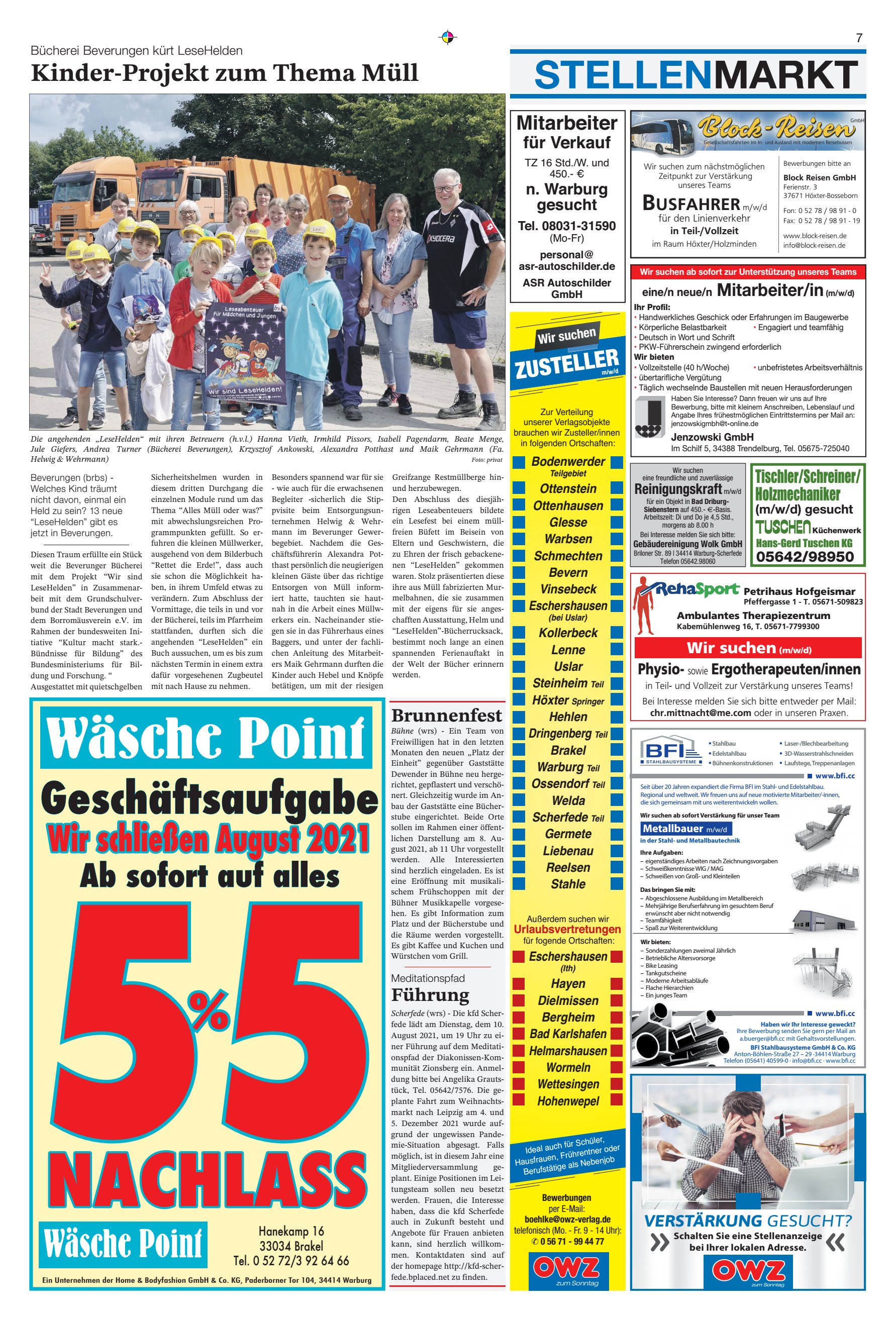 NACHLASS Geschäftsaufgabe STELLENMARKT
