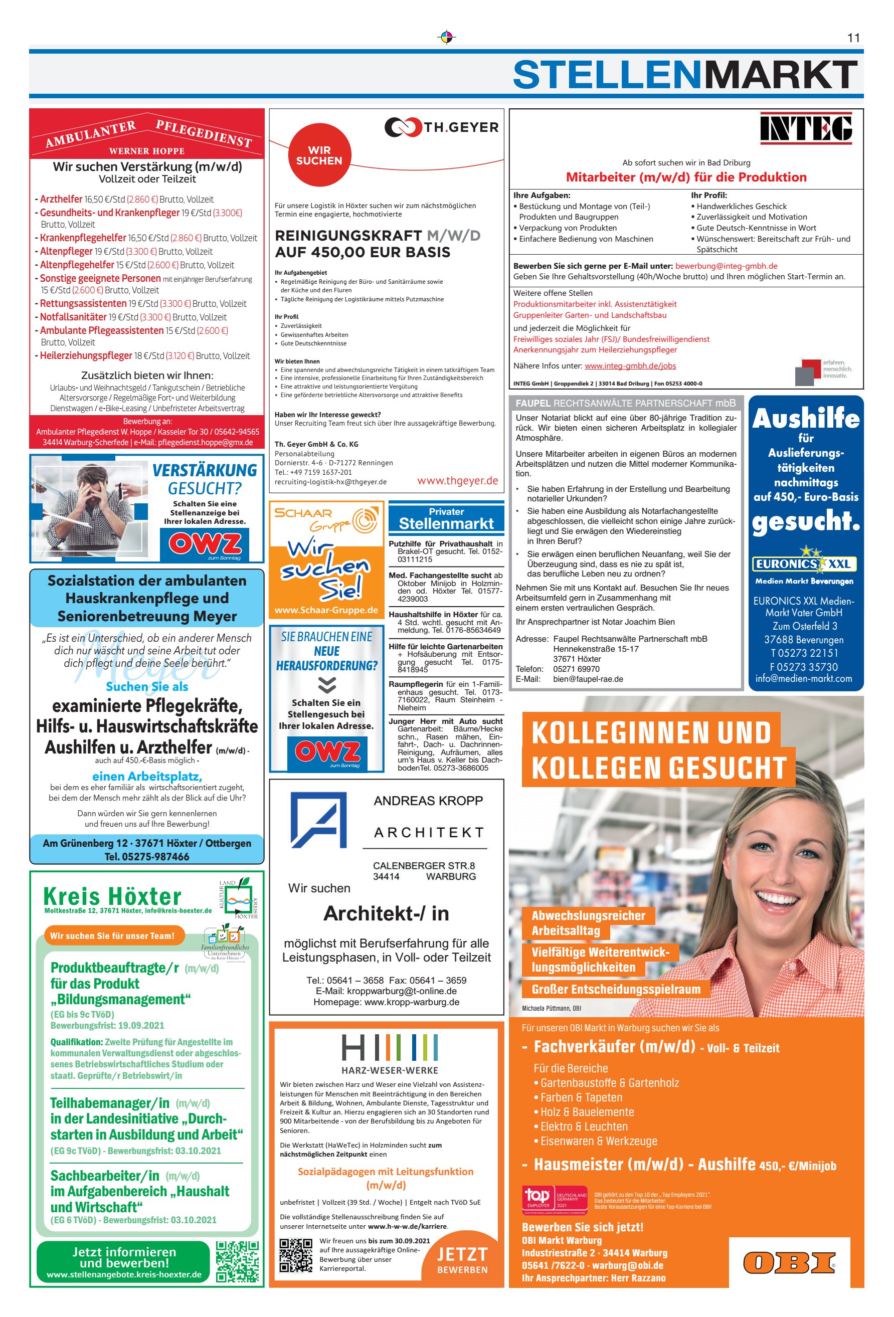 STELLENMARKT KOLLEGINNEN KOLLEGEN