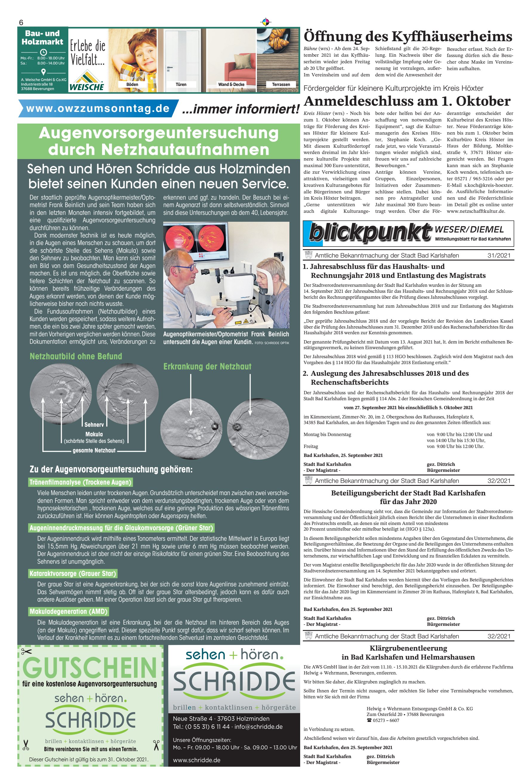 GUTSCHEIN Augenvorsorgeuntersuchung durch
