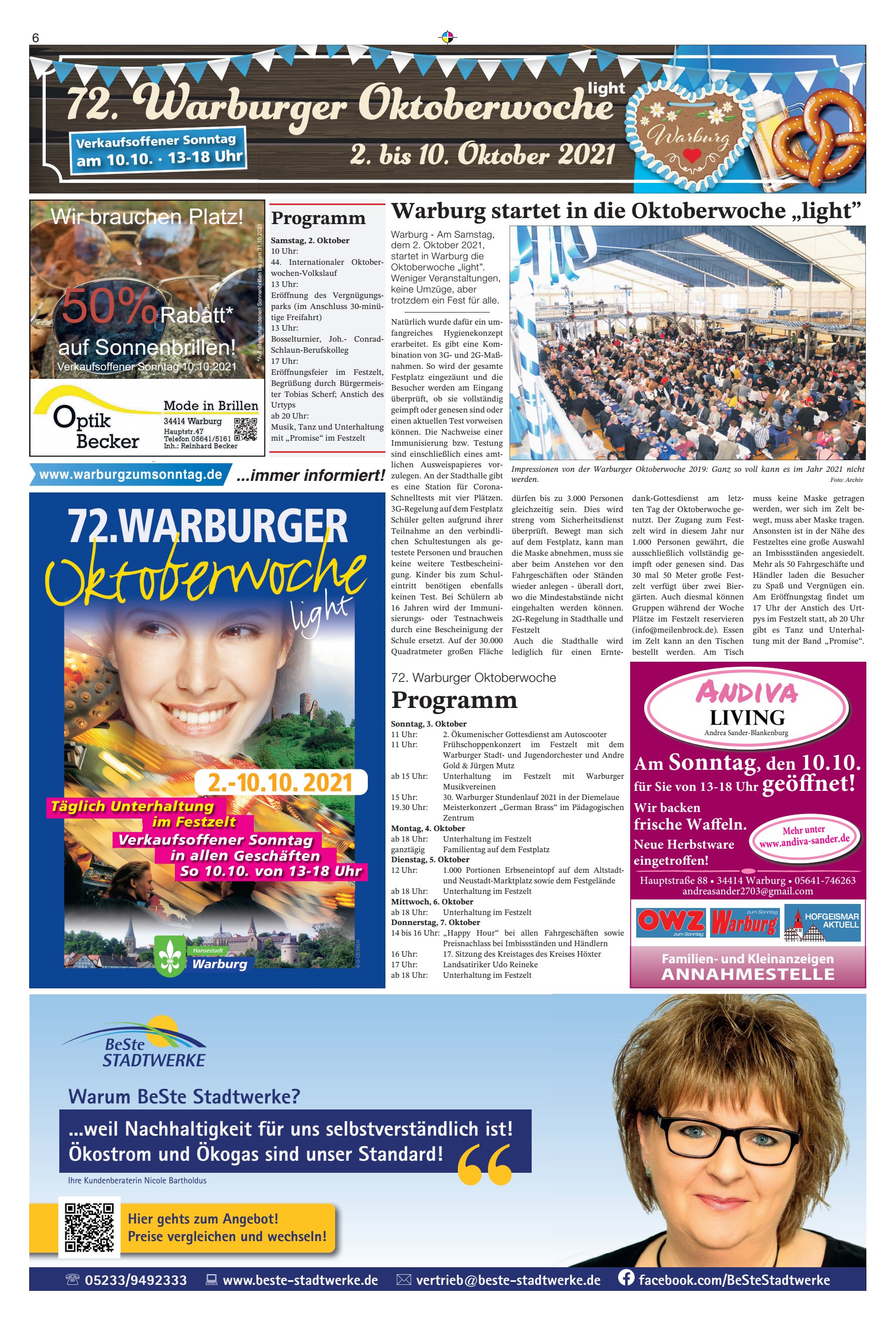 Warburg Programm Sonntag