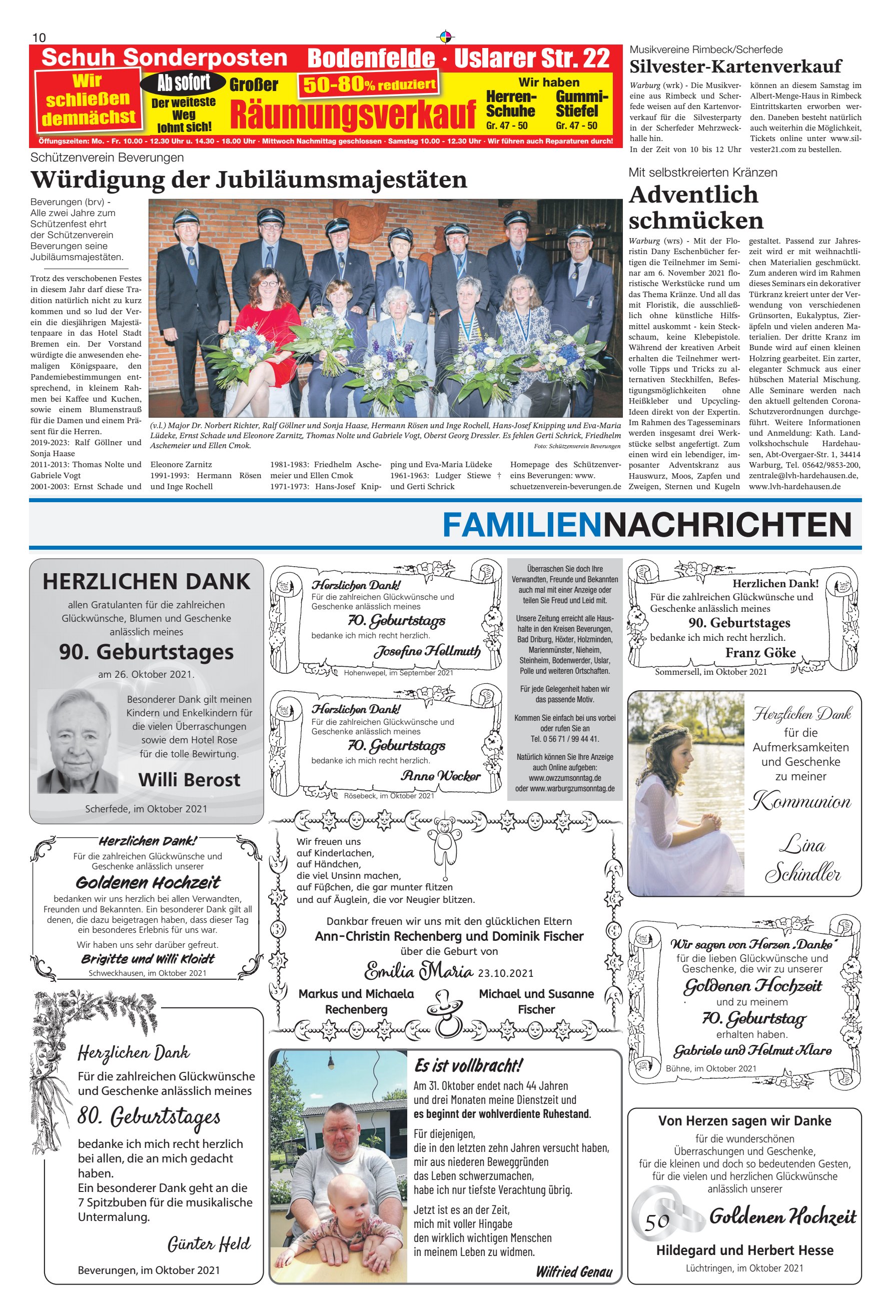 FAMILIENNACHRICHTEN Würdigung Jubiläumsmajestäten