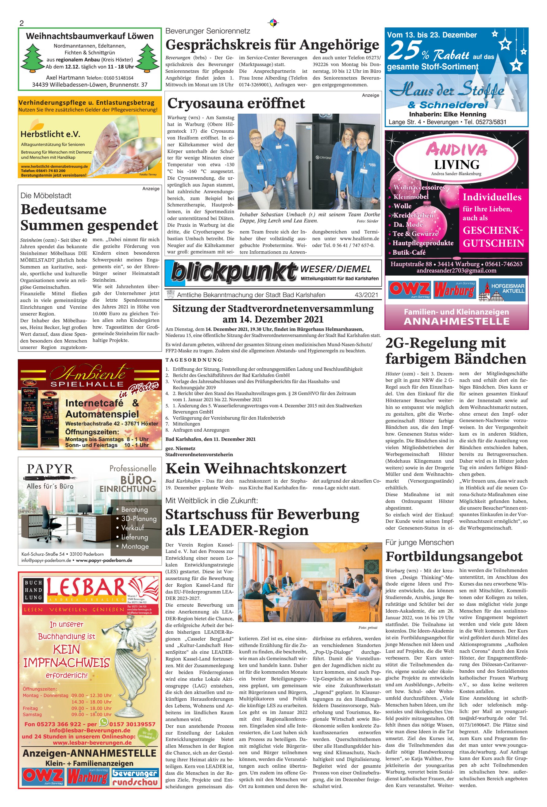 Kein Weihnachtskonzert Startschuss