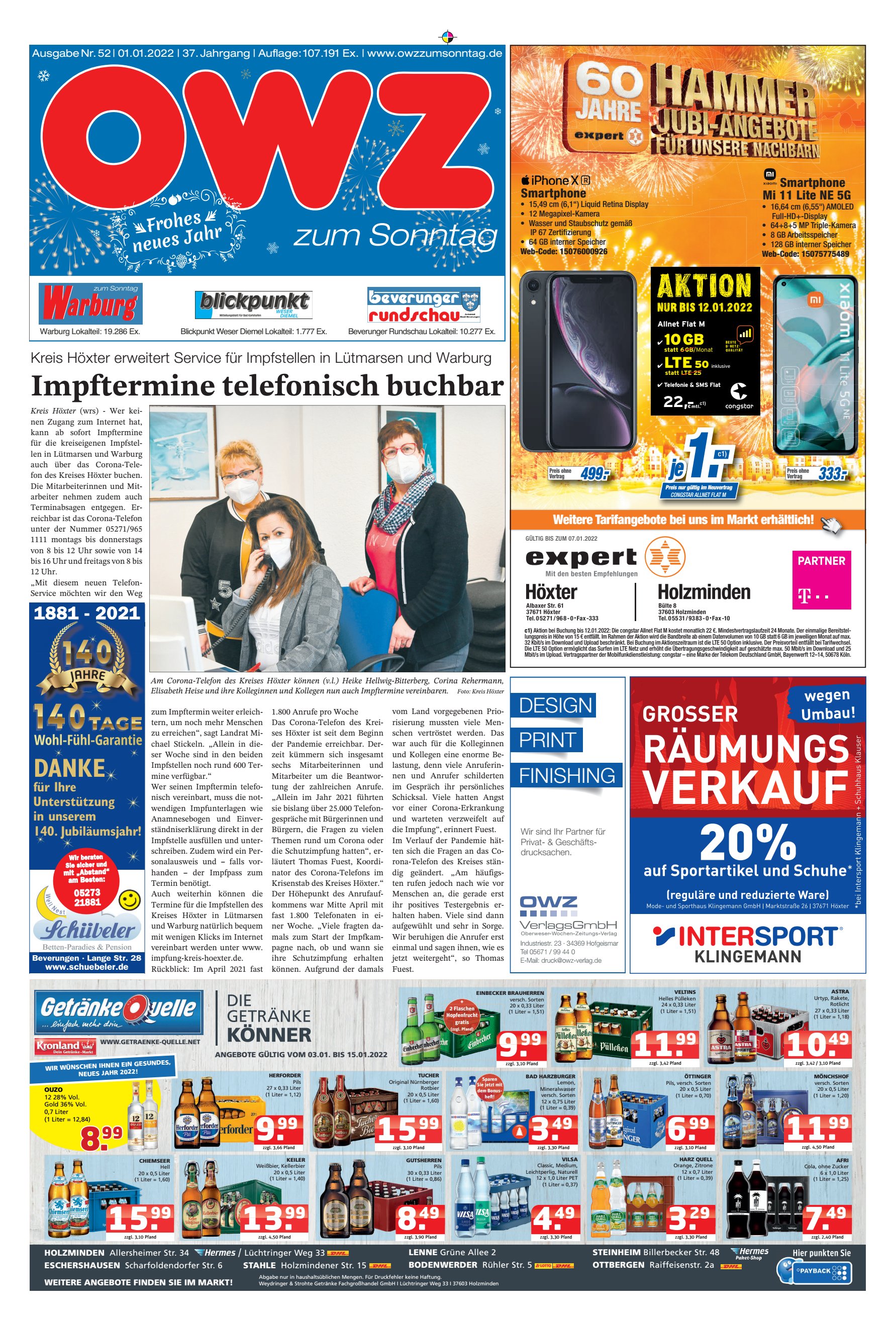 Impftermine telefonisch buchbar