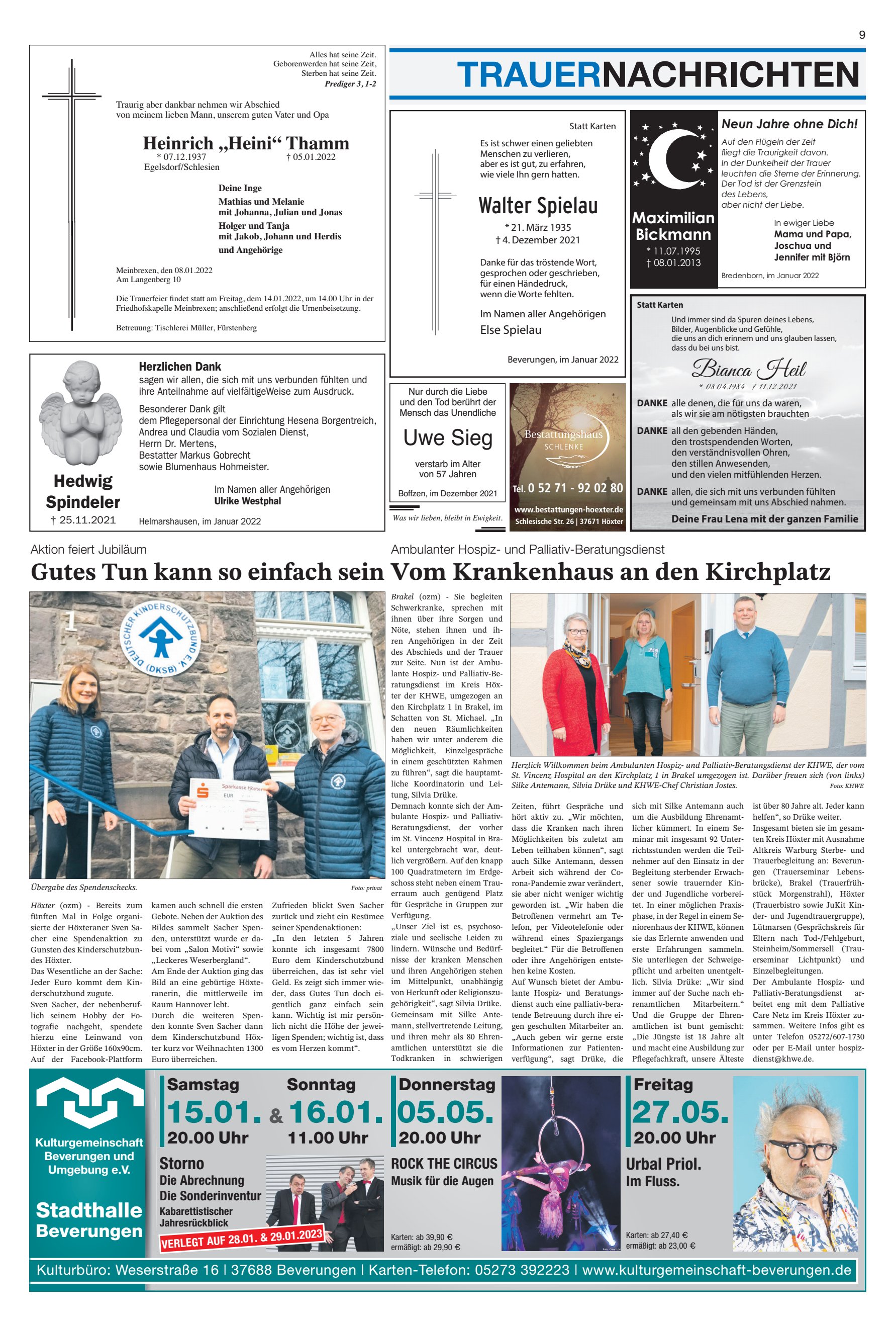 TRAUERNACHRICHTEN Krankenhaus Kirchplatz