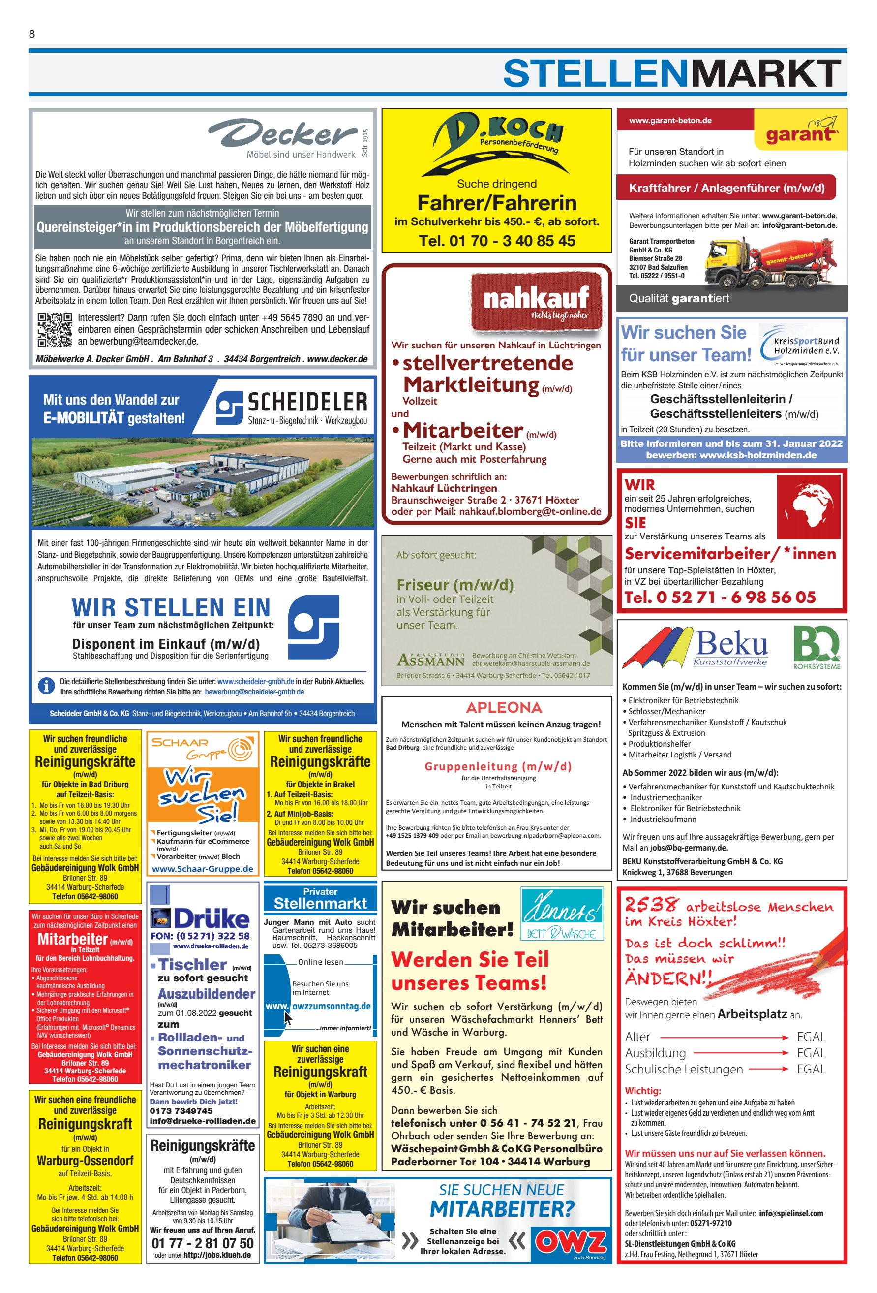 STELLENMARKT suchen FahrerFahrerin