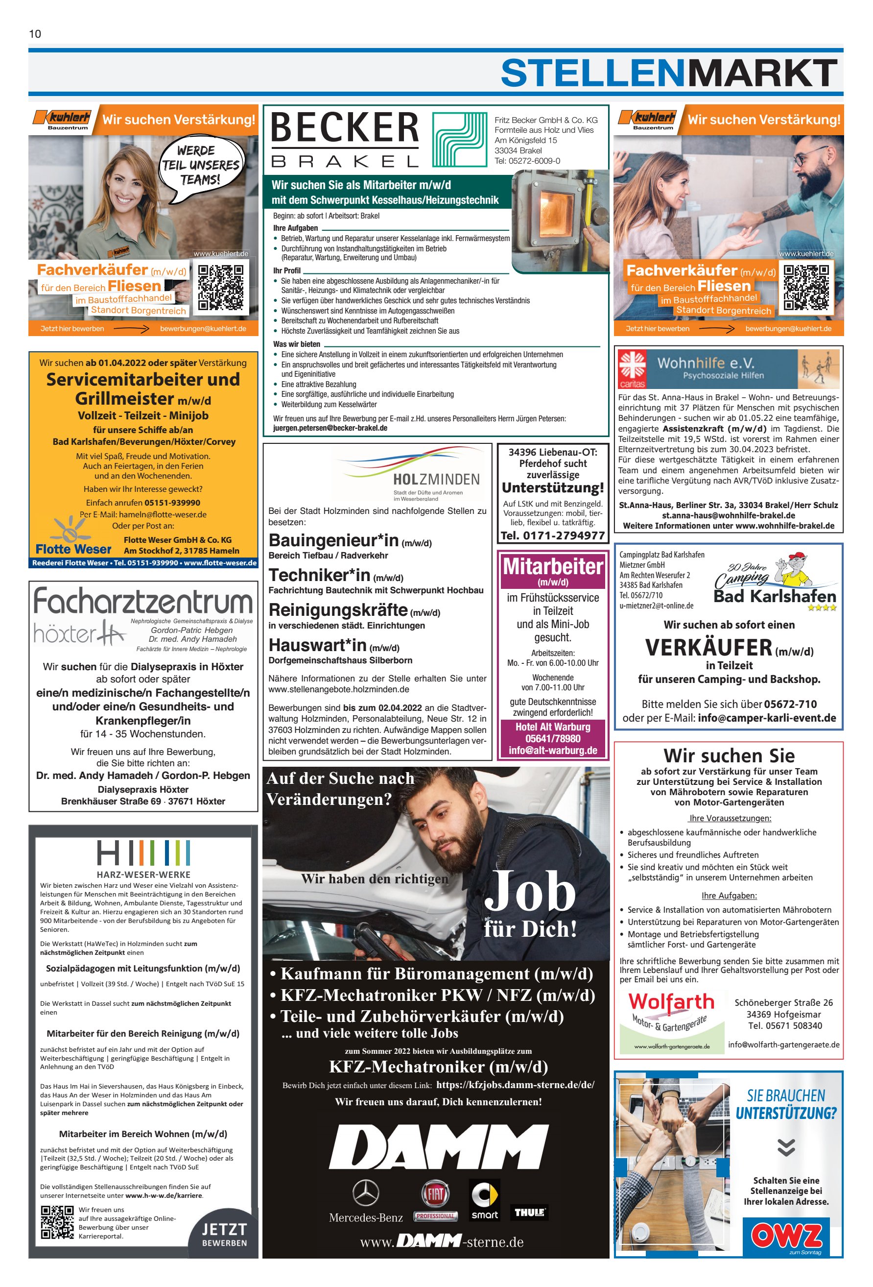 STELLENMARKT VERKÄUFER Servicemitarbeiter