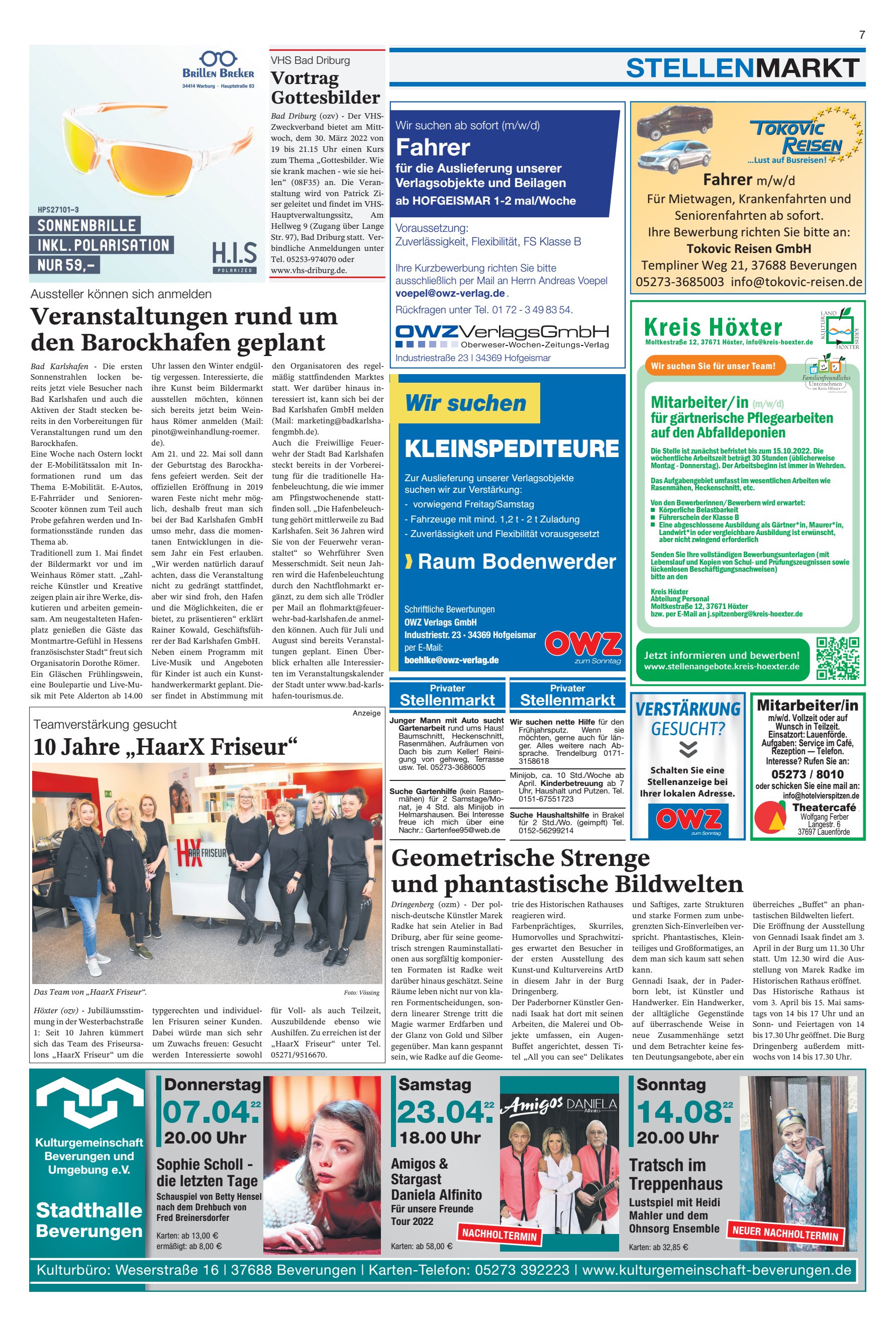 STELLENMARKT Veranstaltungen rund