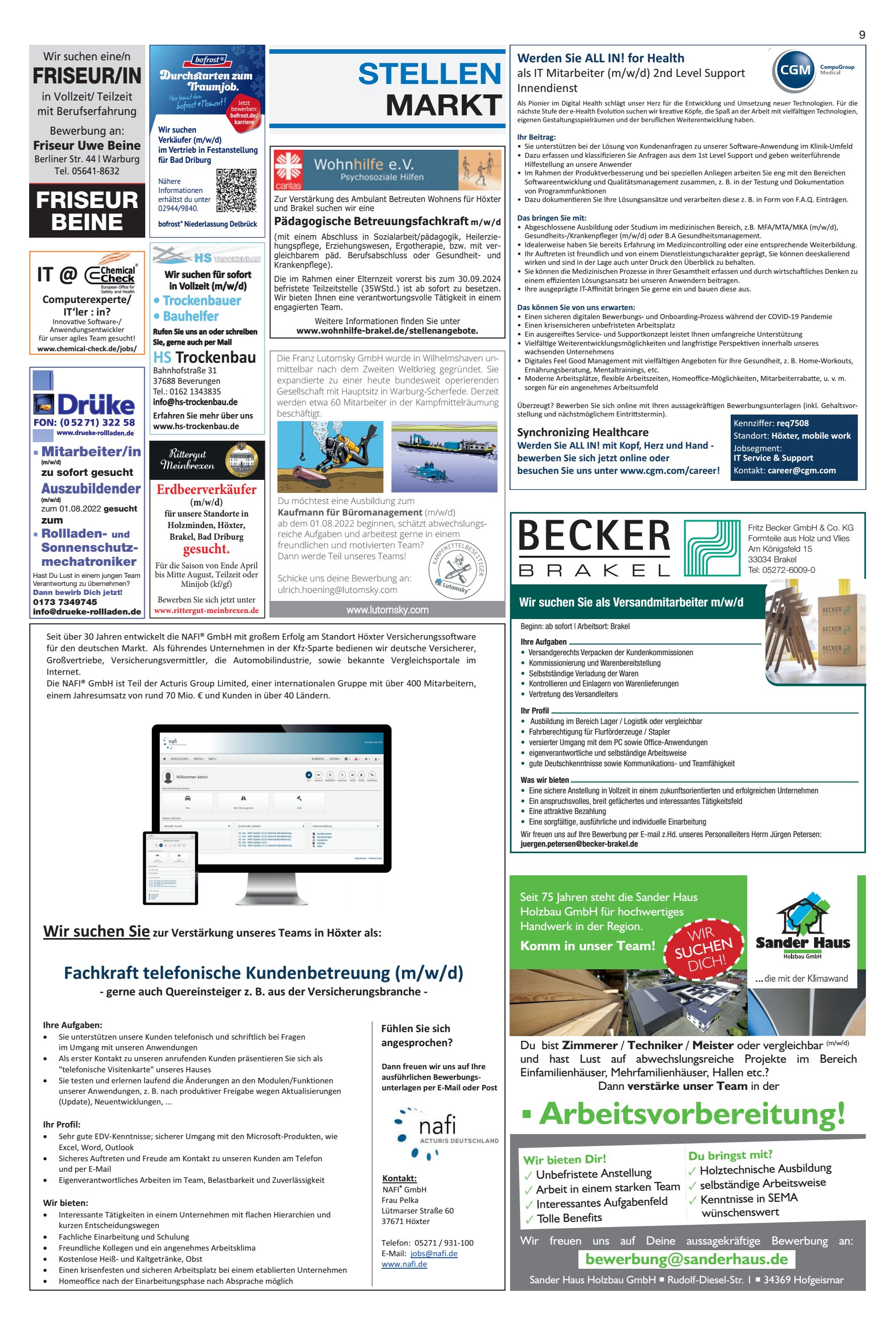 Arbeitsvorbereitung STELLEN MARKT