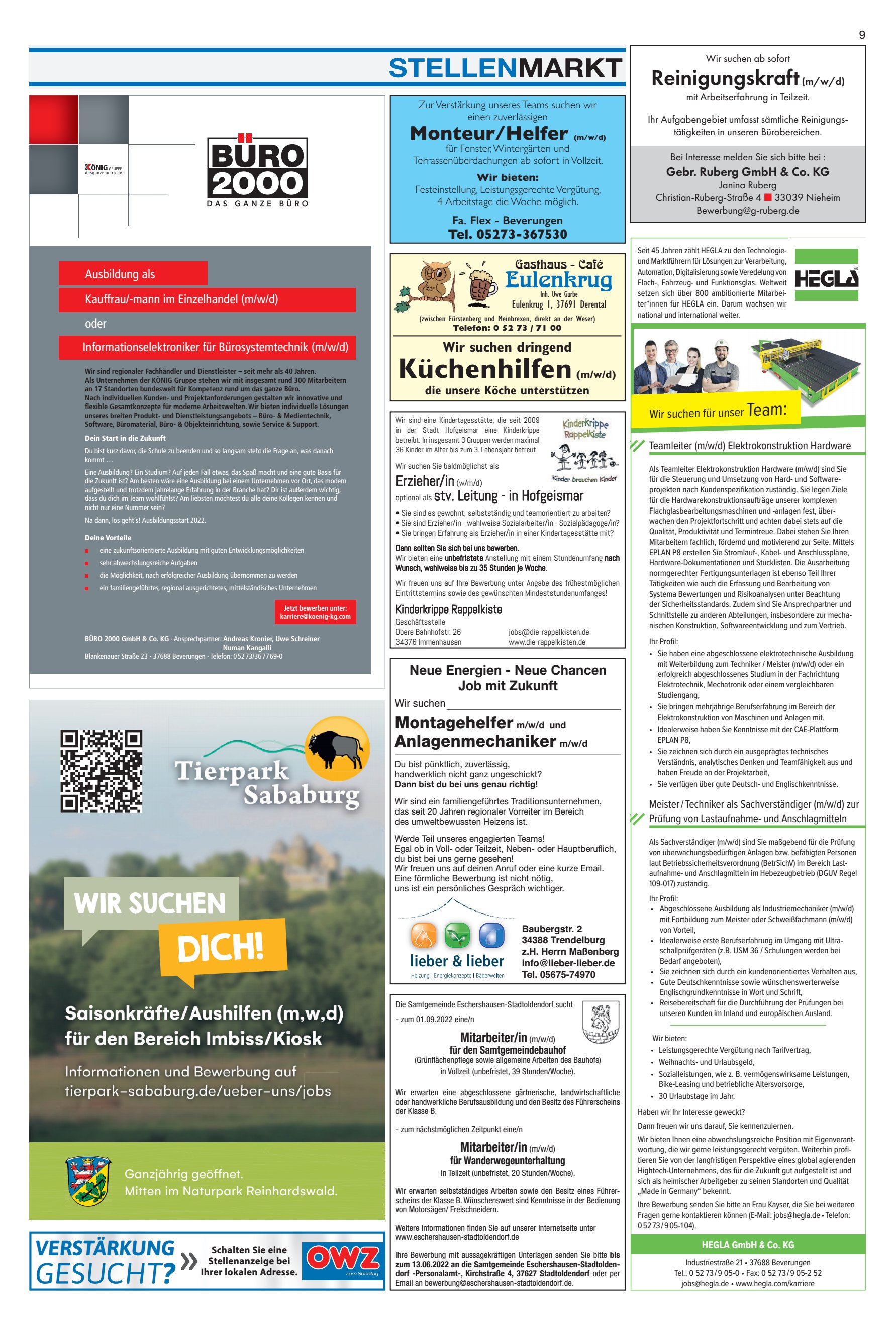 STELLENMARKT MonteurHelfer Neue