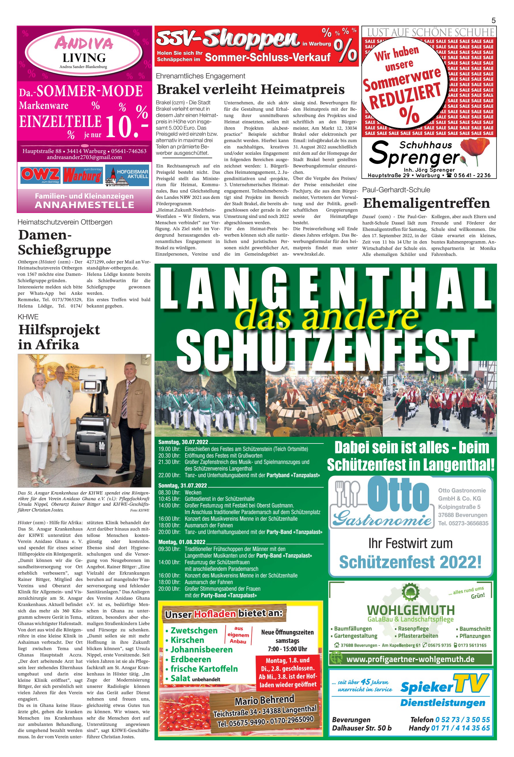 REDUZIER SCHÜTZENFEST ommerwa