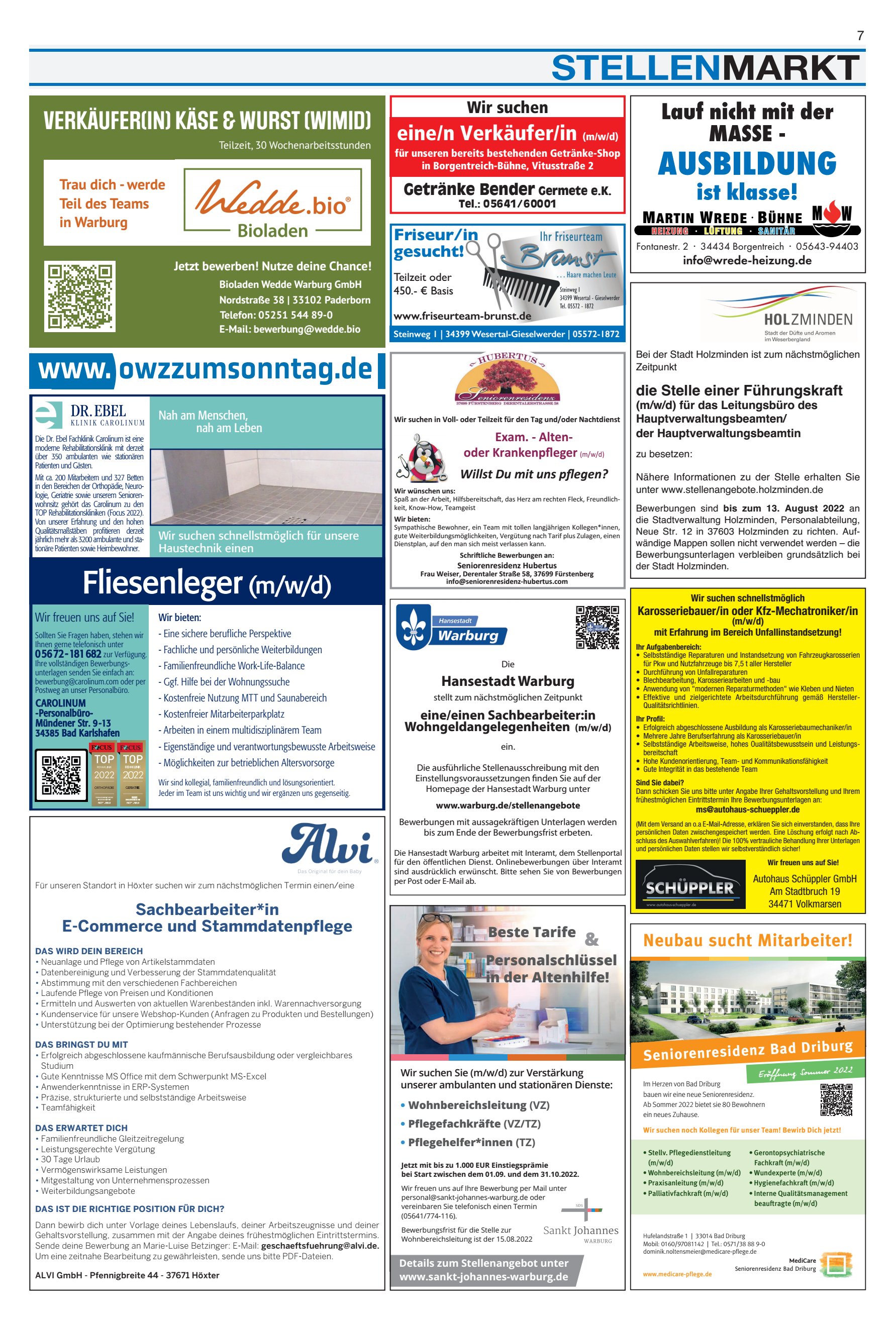 STELLENMARKT AUSBILDUNG Lauf
