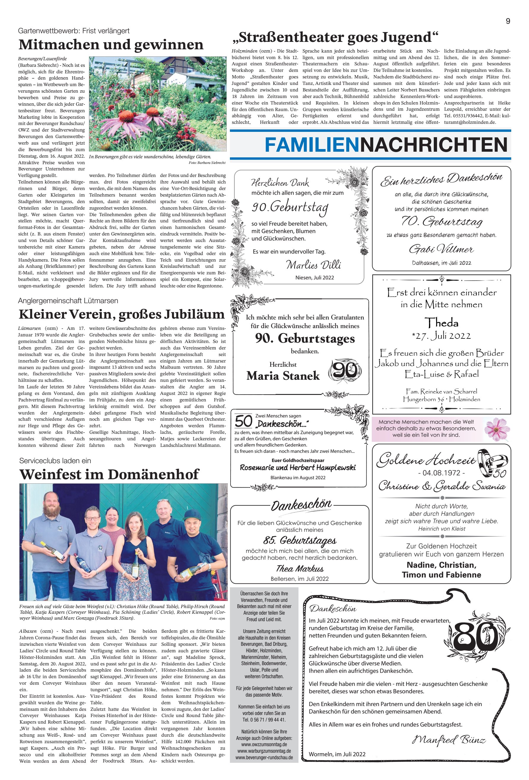 FAMILIENNACHRICHTEN Mitmachen gewinnen