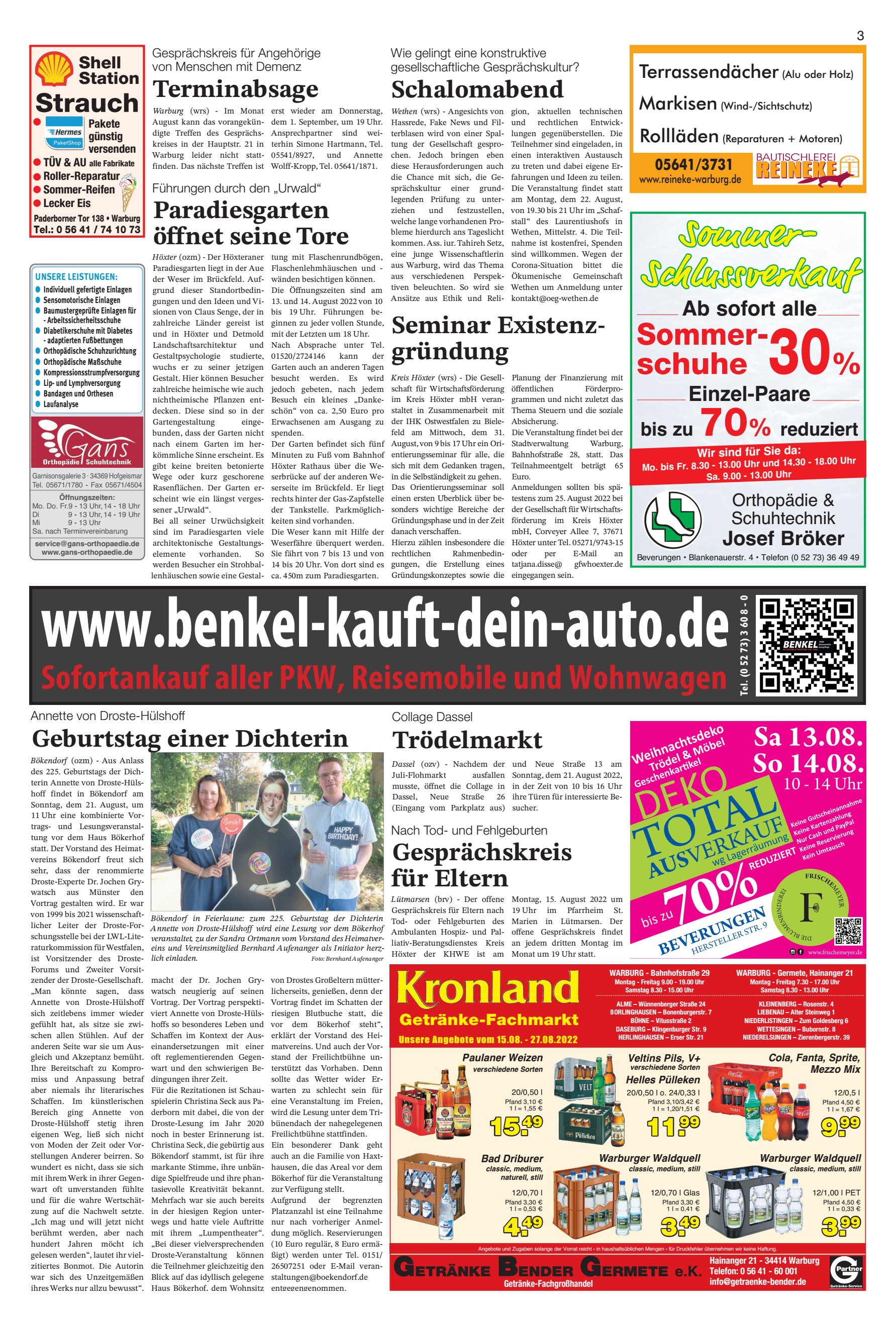 Sommer- Schlussverkauf Terminabsage