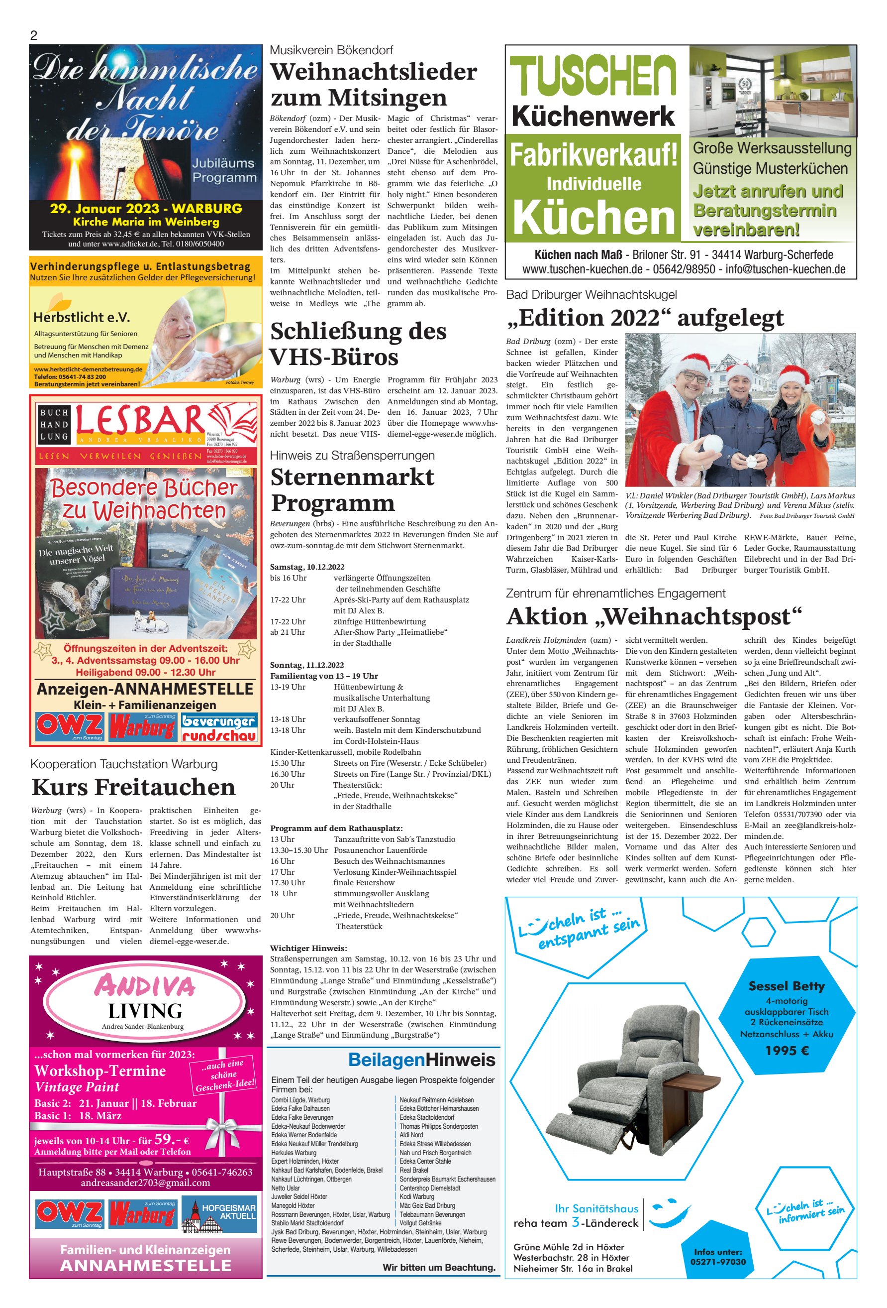 Sternenmarkt Programm Weihnachtslieder