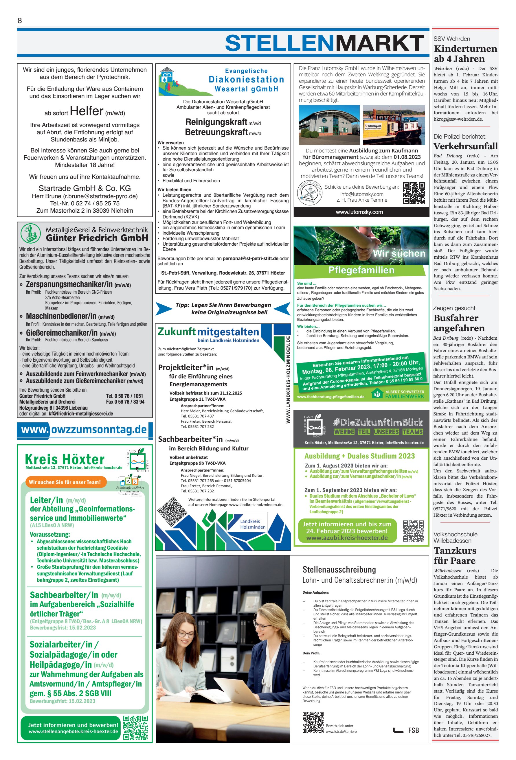 STELLENMARKT DieZukunftimBlick Kinderturnen