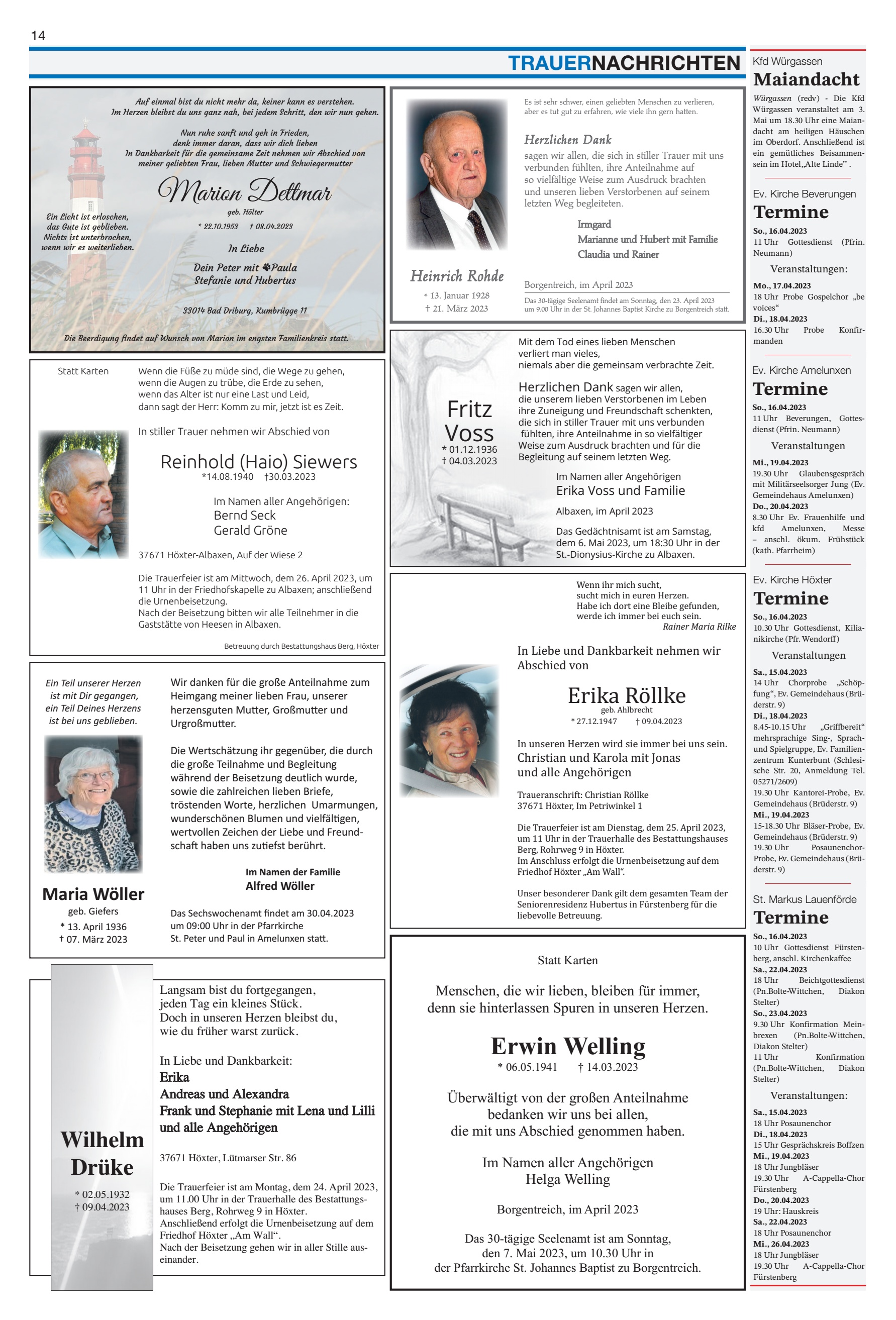 Wilhelm Drüke TRAUERNACHRICHTEN