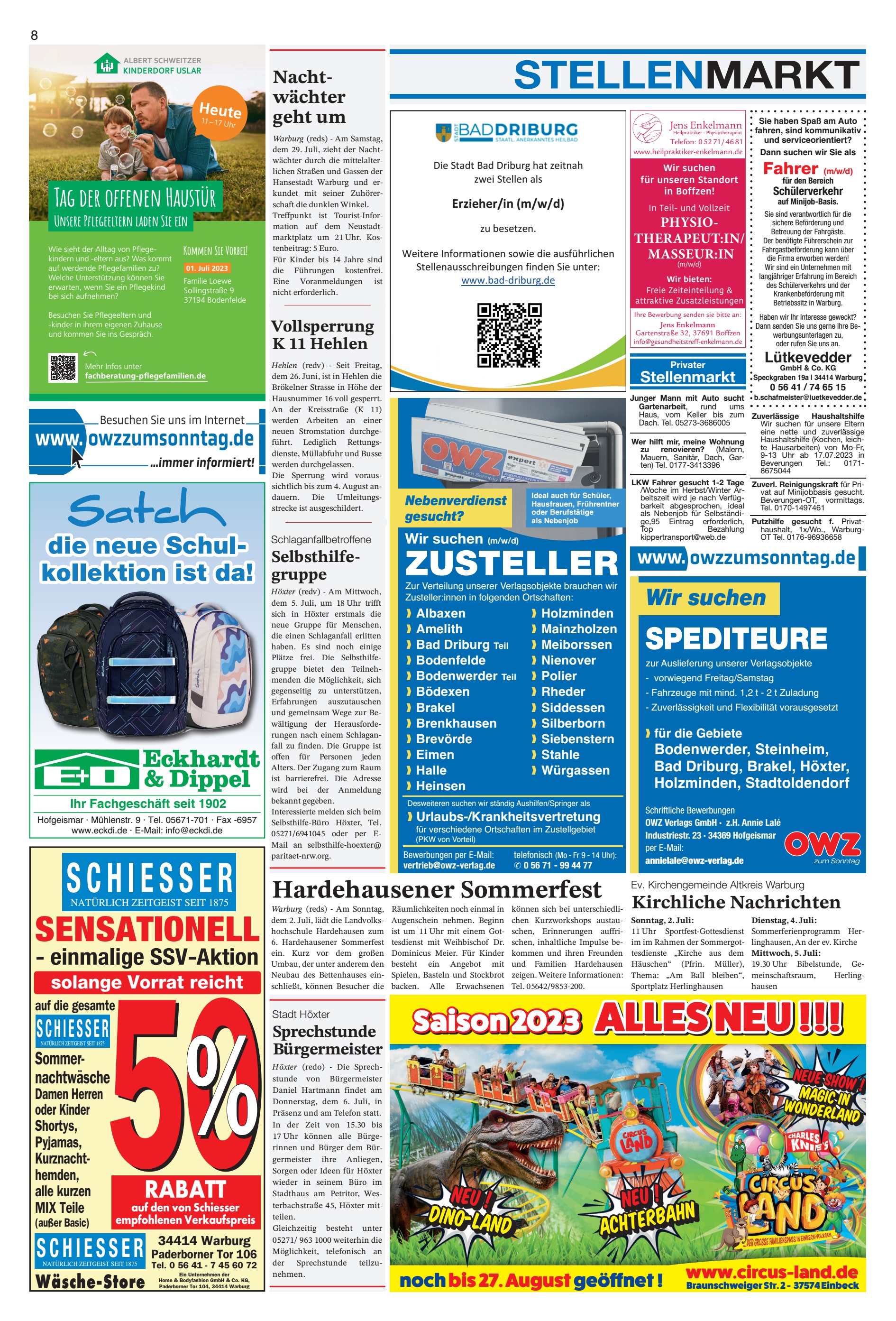 STELLENMARKT Hardehausener Sommerfest