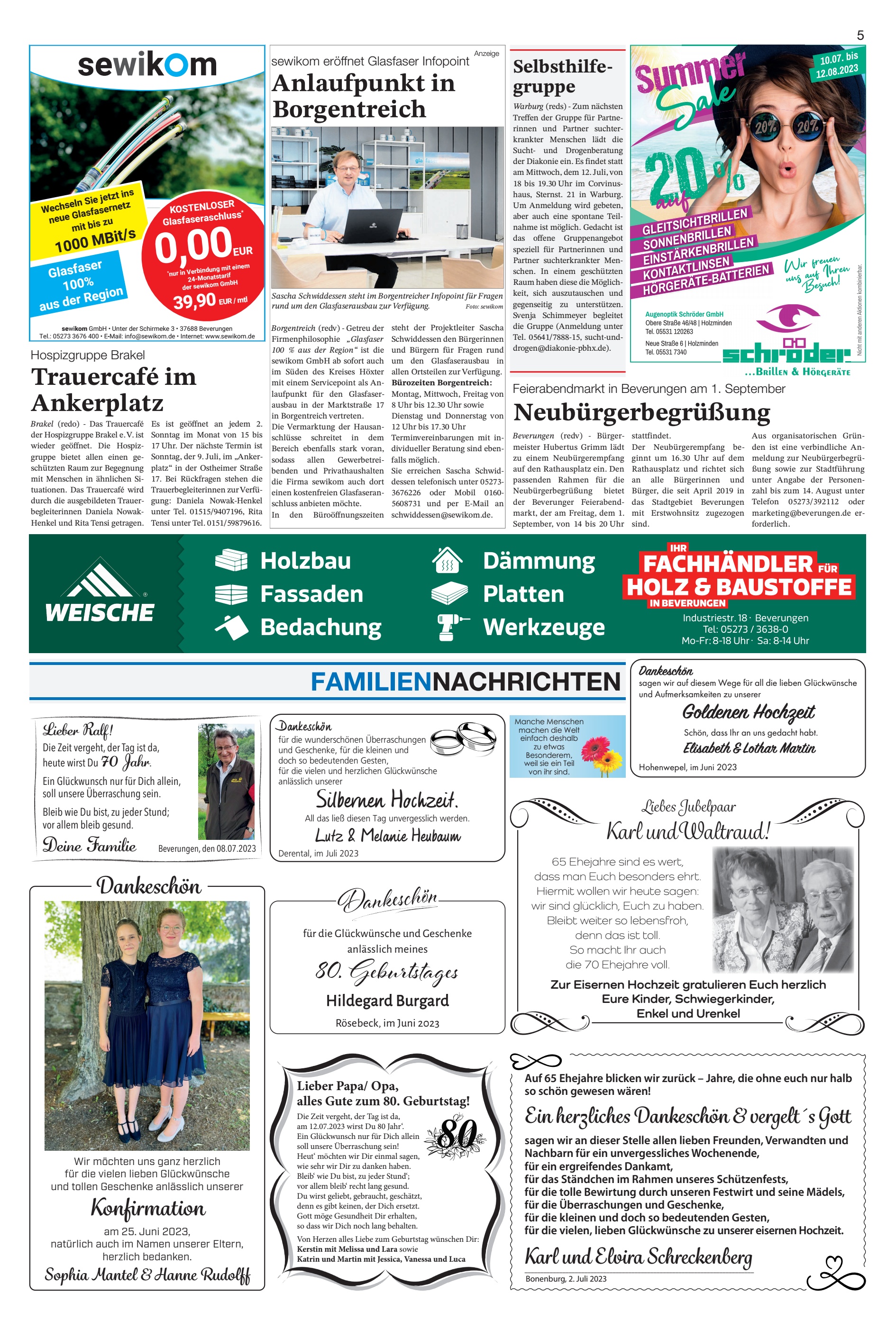Neubürgerbegrüßung Trauercafé Ankerplatz