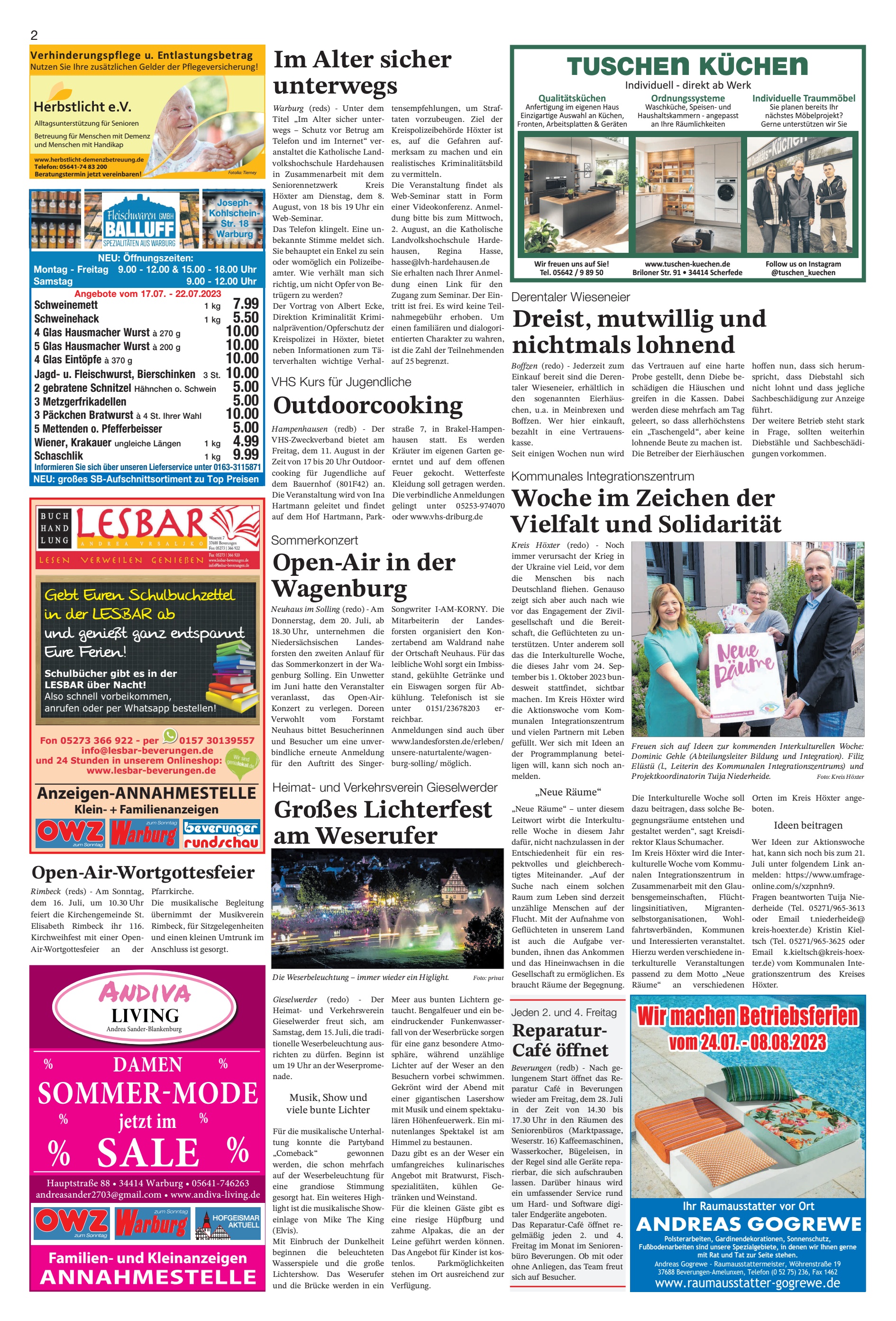 SALE SOMMER-MODE ANNAHMESTELLE
