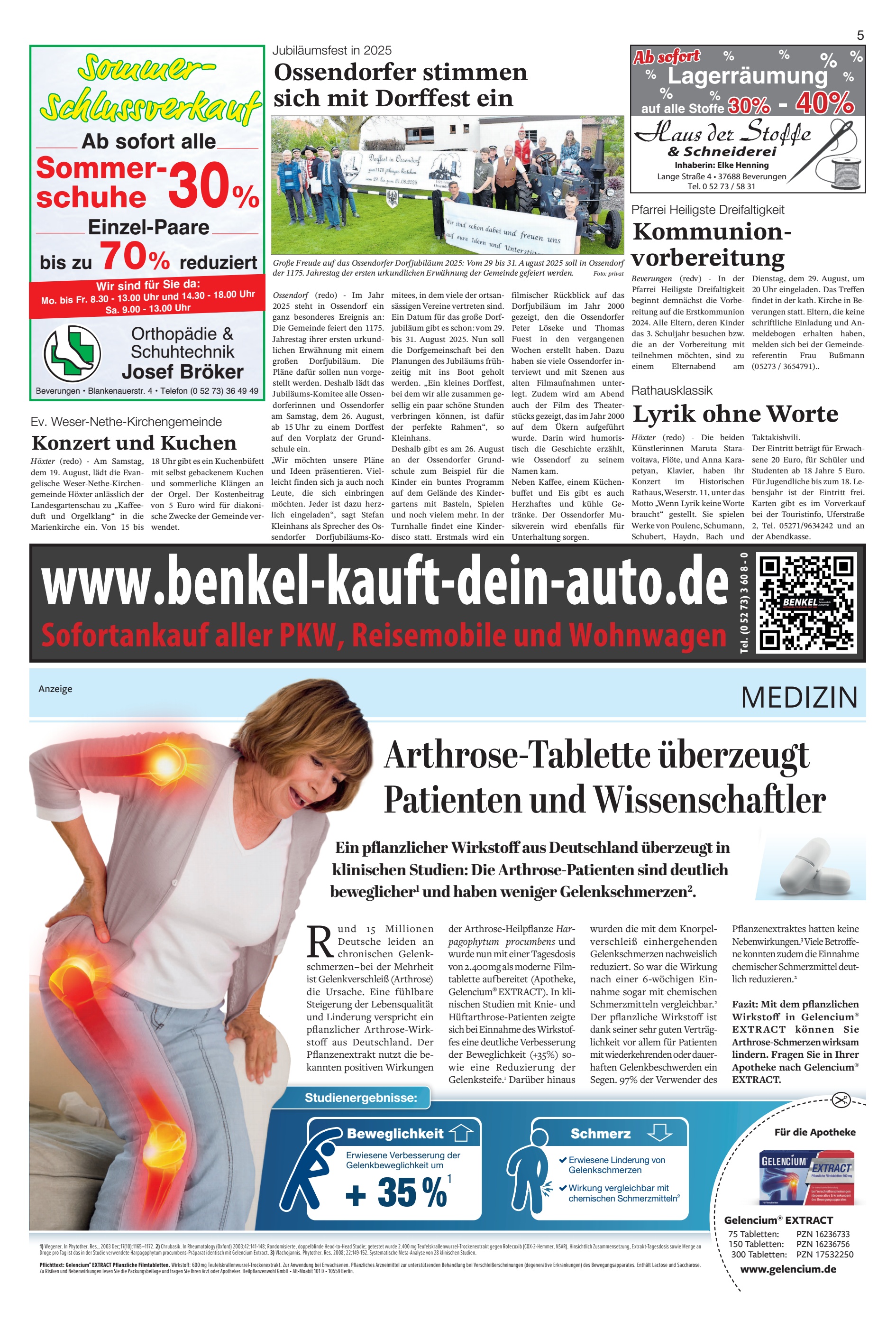 Sommer- Schlussverkauf Arthrose-Tablette