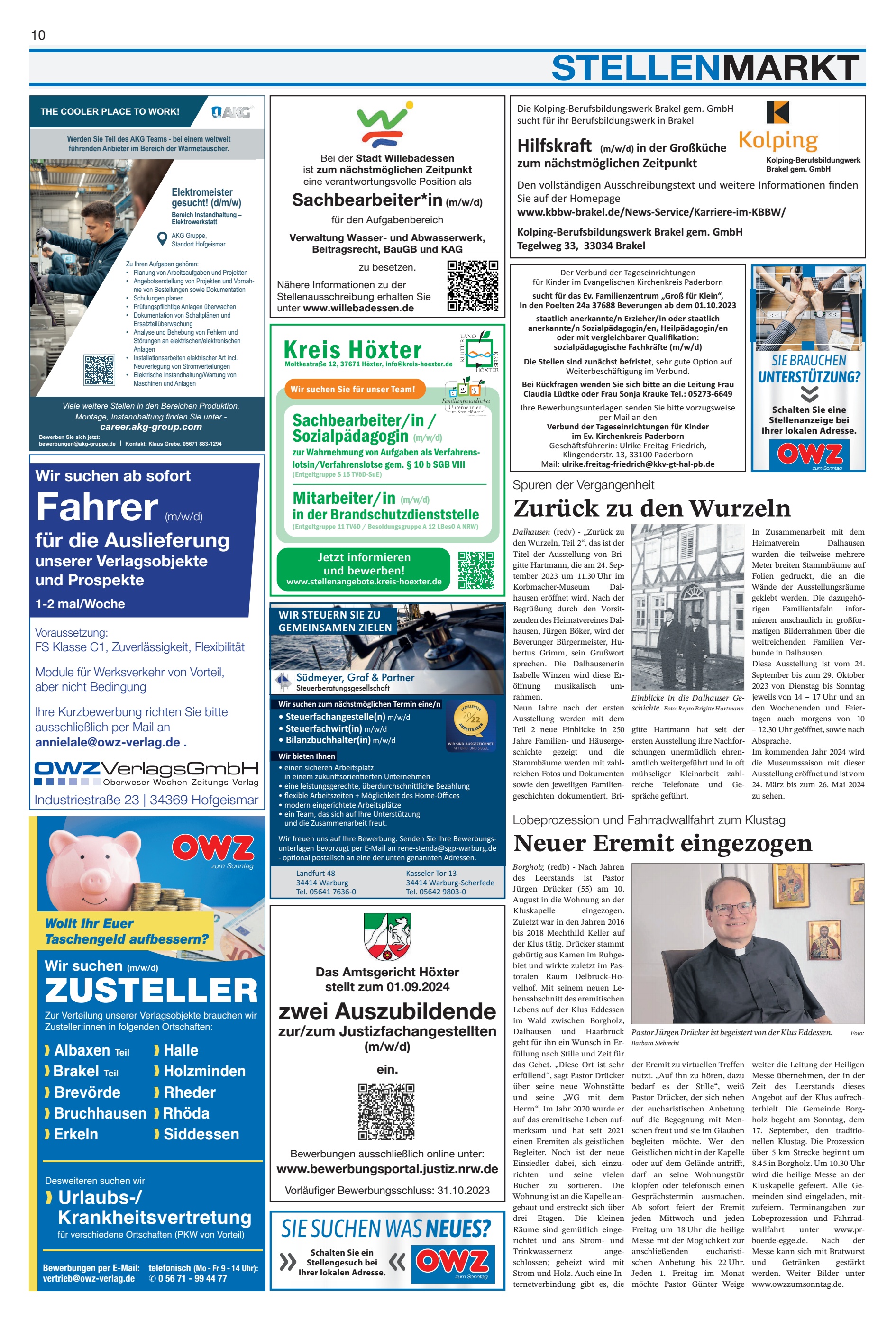 STELLENMARKT Neuer Eremit